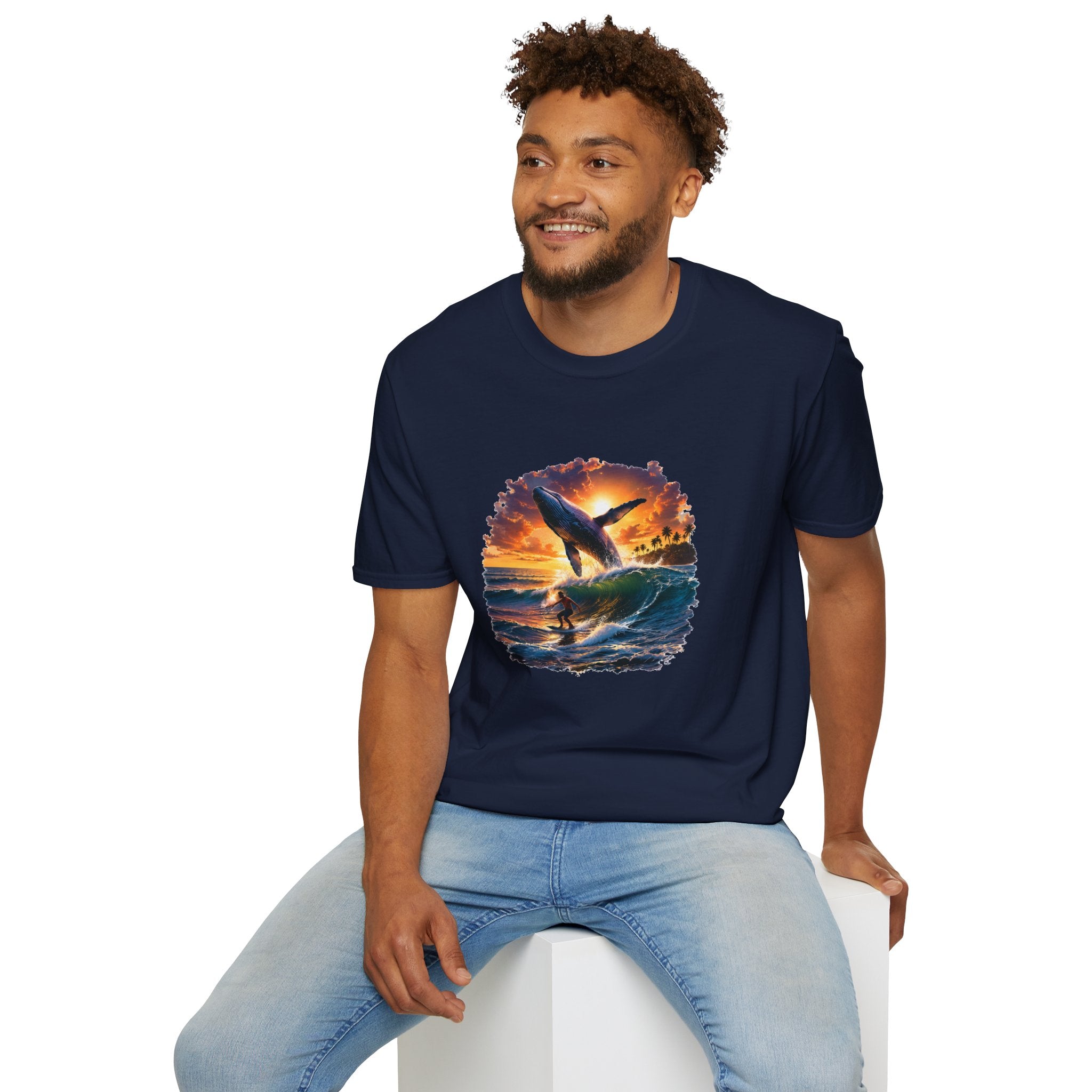 Whale Sunset T-Shirt — Ocean Jumping Humpback Tee
