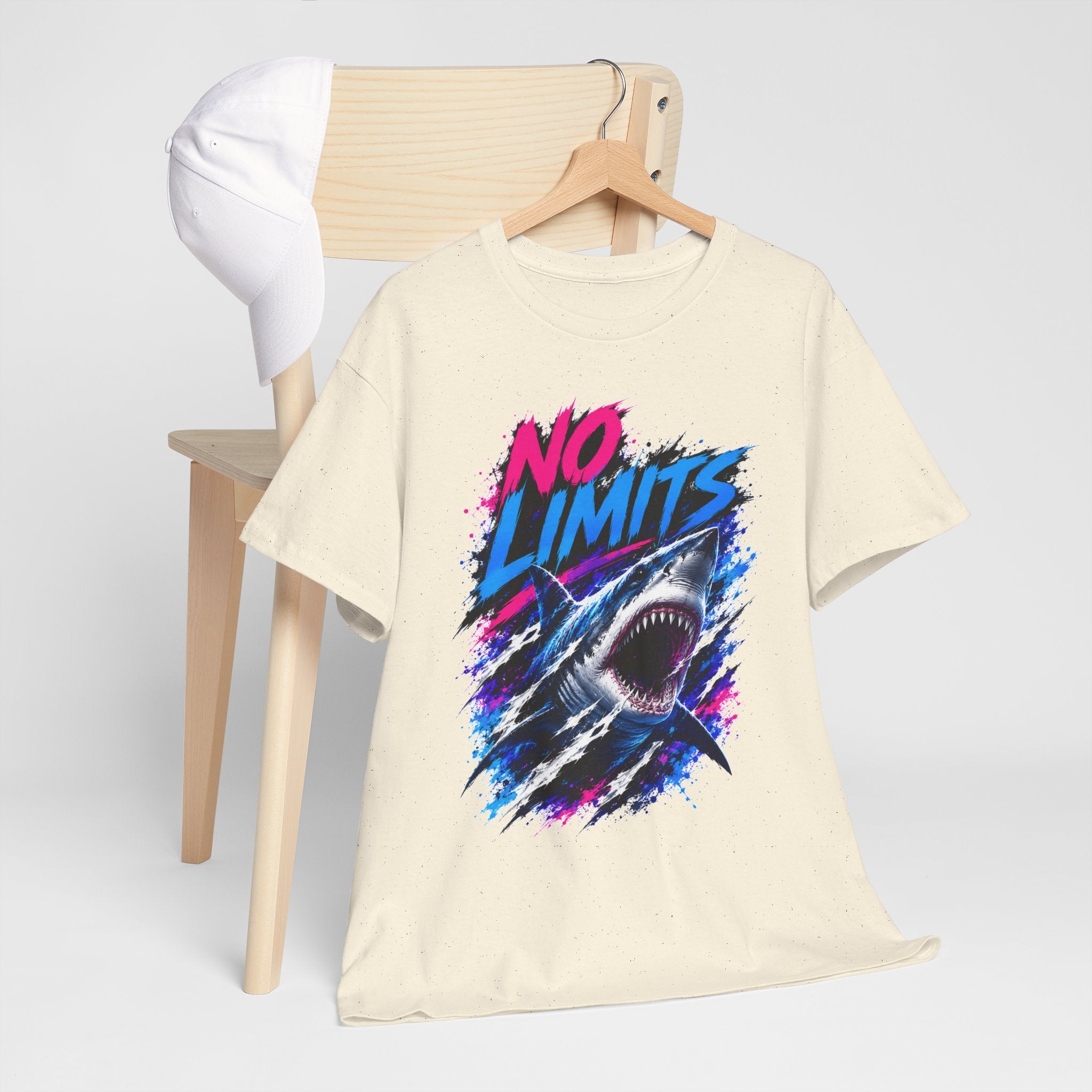 No Limits Shark T-Shirt | Great White Shark Graphic Tee | Unisex Streetwear Shirt | Ocean Lover Gift | Bold Shark Art Tee