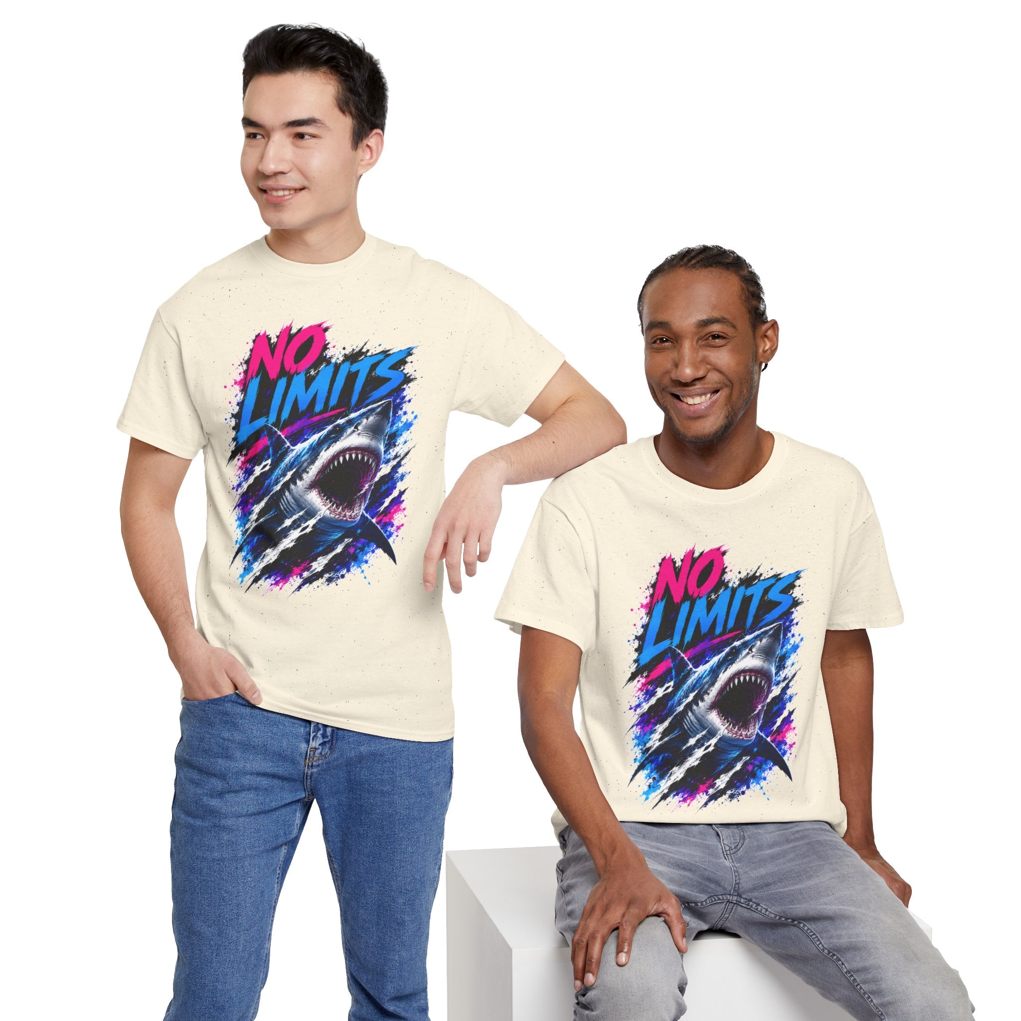 No Limits Shark T-Shirt | Great White Shark Graphic Tee | Unisex Streetwear Shirt | Ocean Lover Gift | Bold Shark Art Tee
