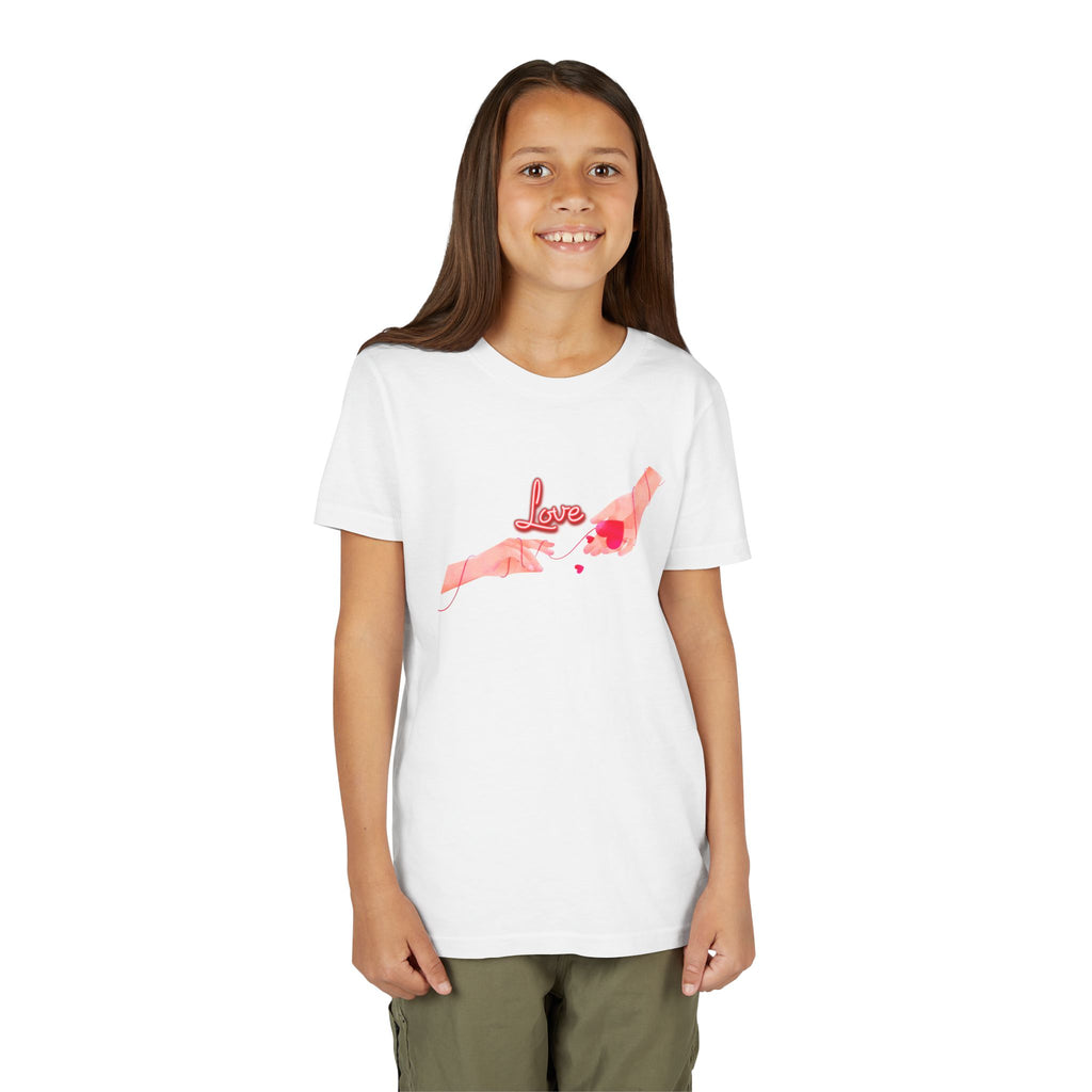 Youth Tee — Pink Hands Love Design (Valentine’s Day, Cute Kid Graphic)