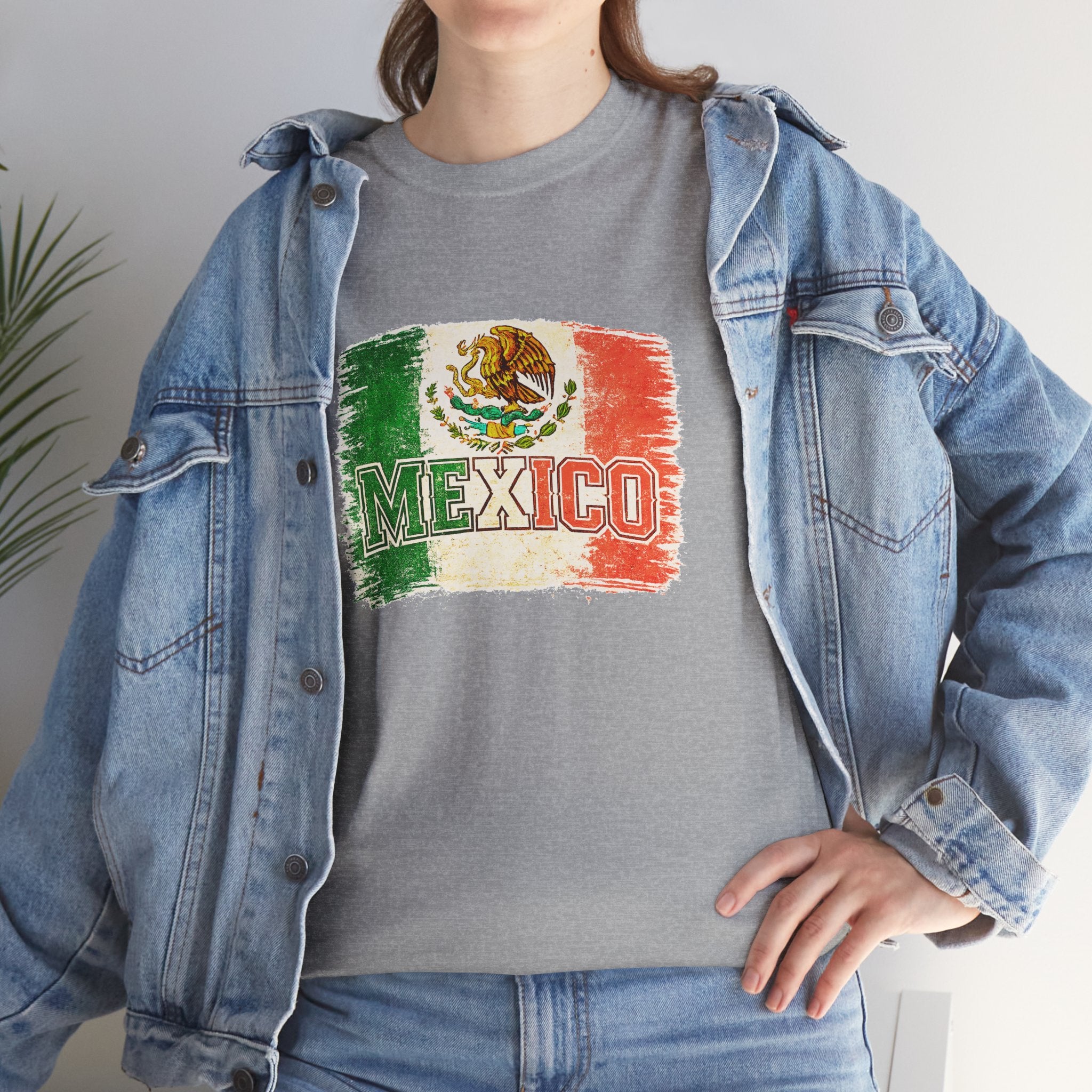 Mexico Flag Vintage T-Shirt — Distressed Mexican Emblem Tee