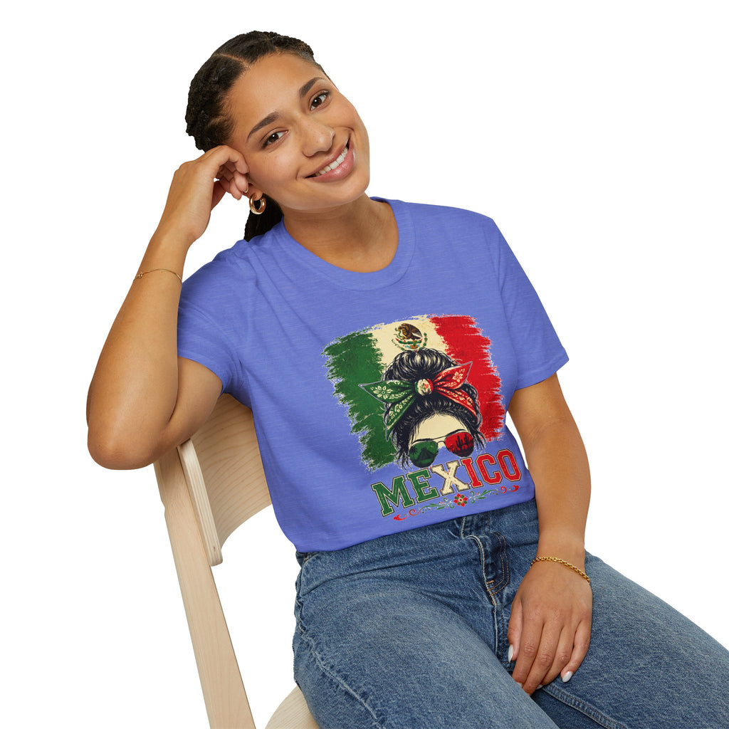 Mexico Messy Bun T-Shirt, Mexican Pride Shirt, Mexico Flag Graphic Tee, Cinco De Mayo Shirt, Latina Gift for Women
