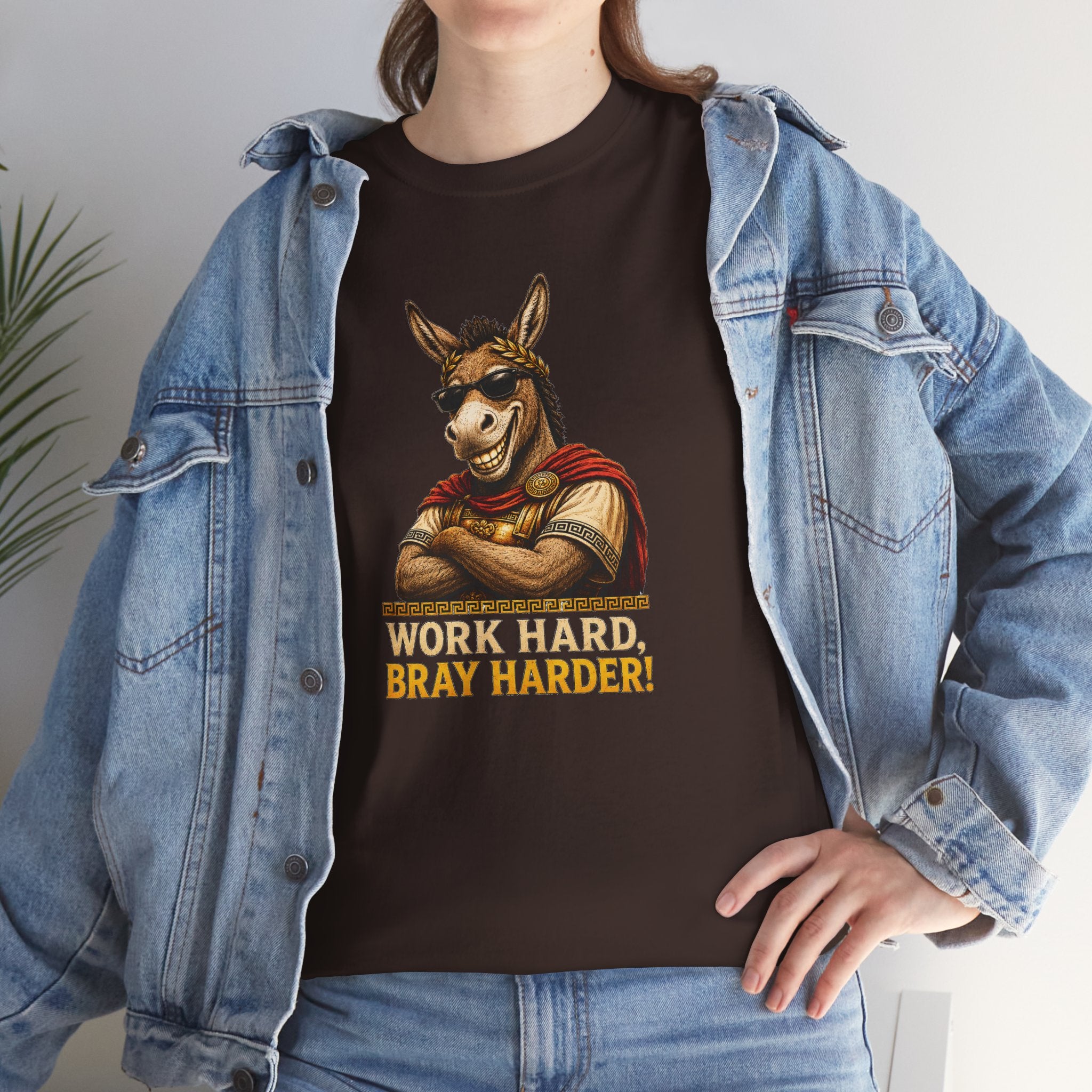 Work Hard Bray Harder T‑Shirt — Funny Donkey Motivational Tee