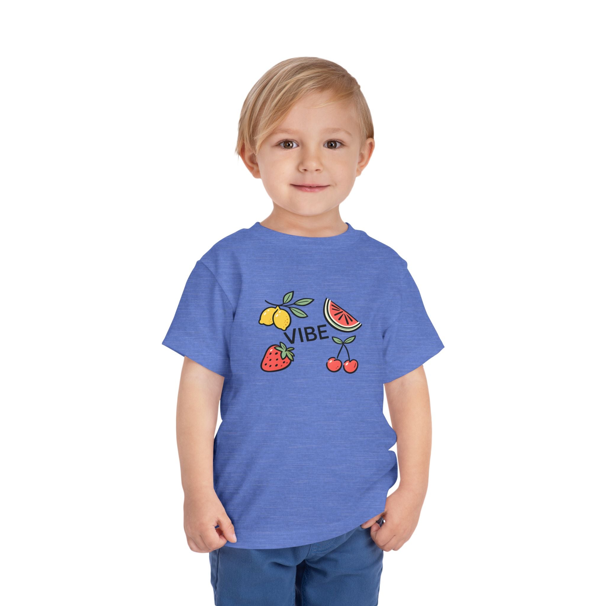 Kids Fruit Shirt Vibe Tee Toddler Summer T-Shirt Cute Lemon Strawberry Cherry Watermelon Graphic Shirt Unisex Kids Gift