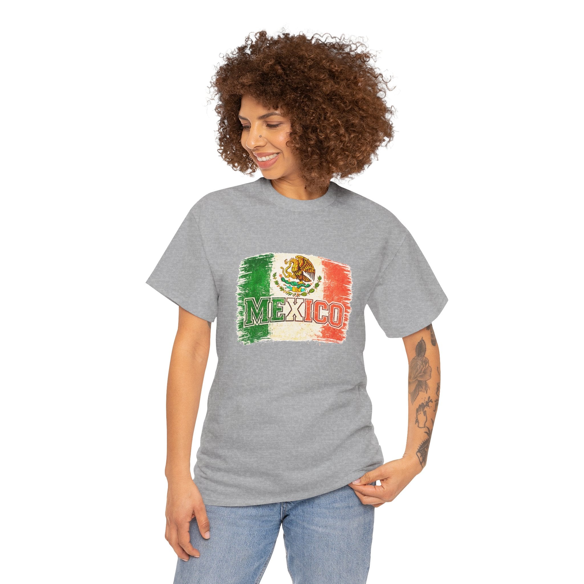 Mexico Flag Vintage T-Shirt — Distressed Mexican Emblem Tee