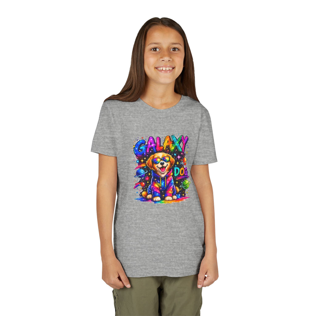 Galaxy Dog Youth Shirt, Space Puppy Kids T-Shirt, Colorful Dog Tee for Boys Girls, Rainbow Galaxy Dog Graphic Tee, Cute Gift for Dog Lovers