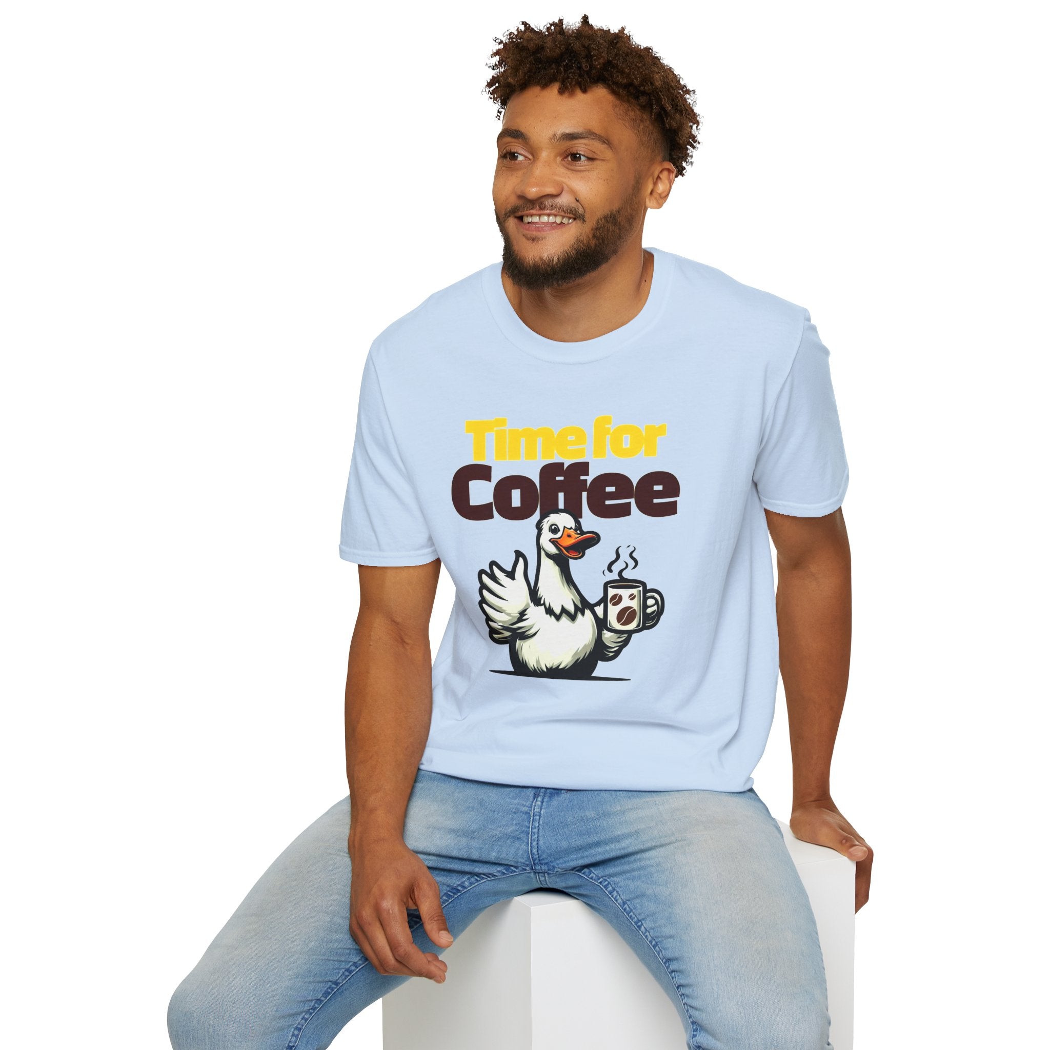 Time for Coffee Goose T-Shirt ☕🪿 Funny Cute Coffee Lover Graphic Tee Unisex Gift