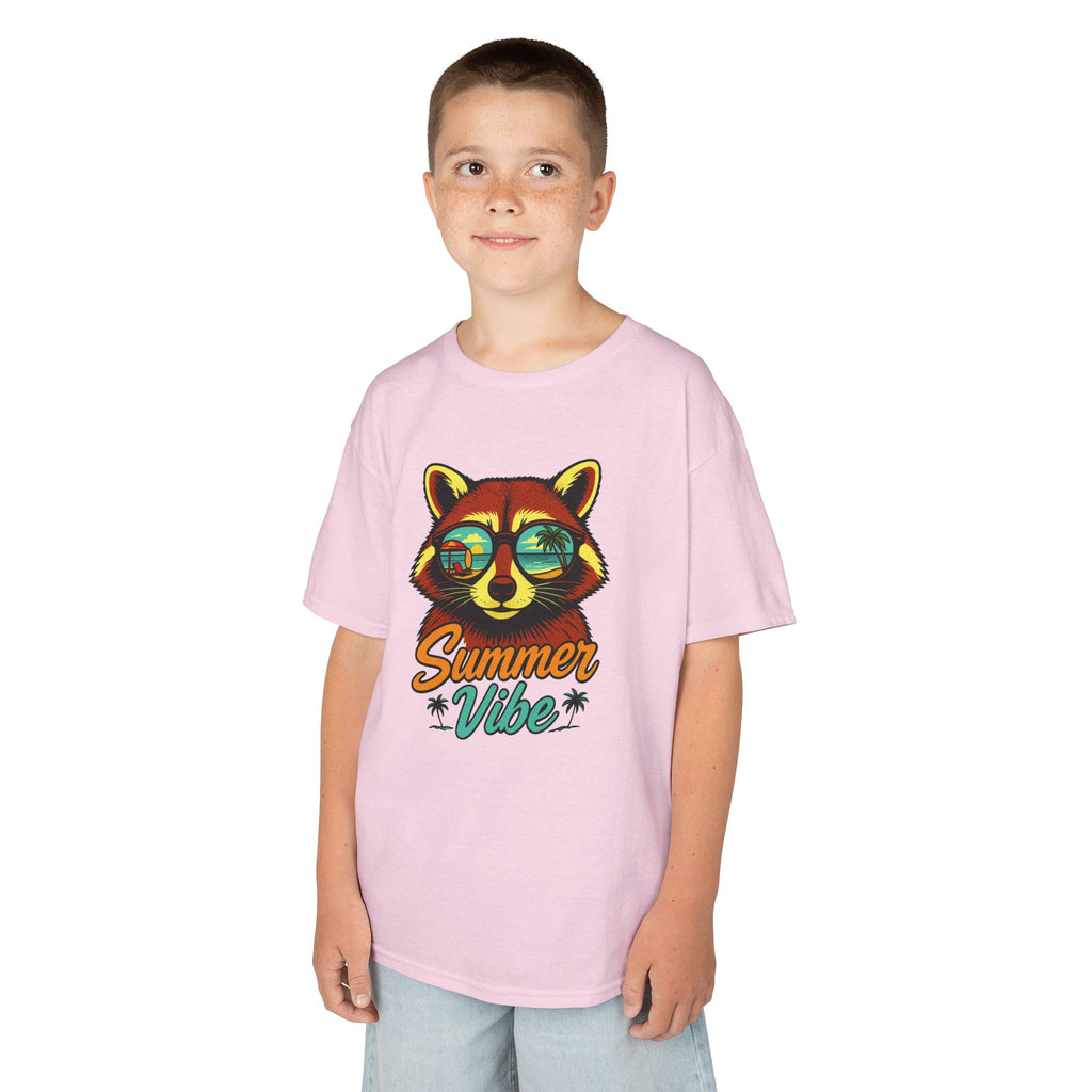 Kids Tee - 'Summer Vibe' Sunglasses Raccoon Graphic