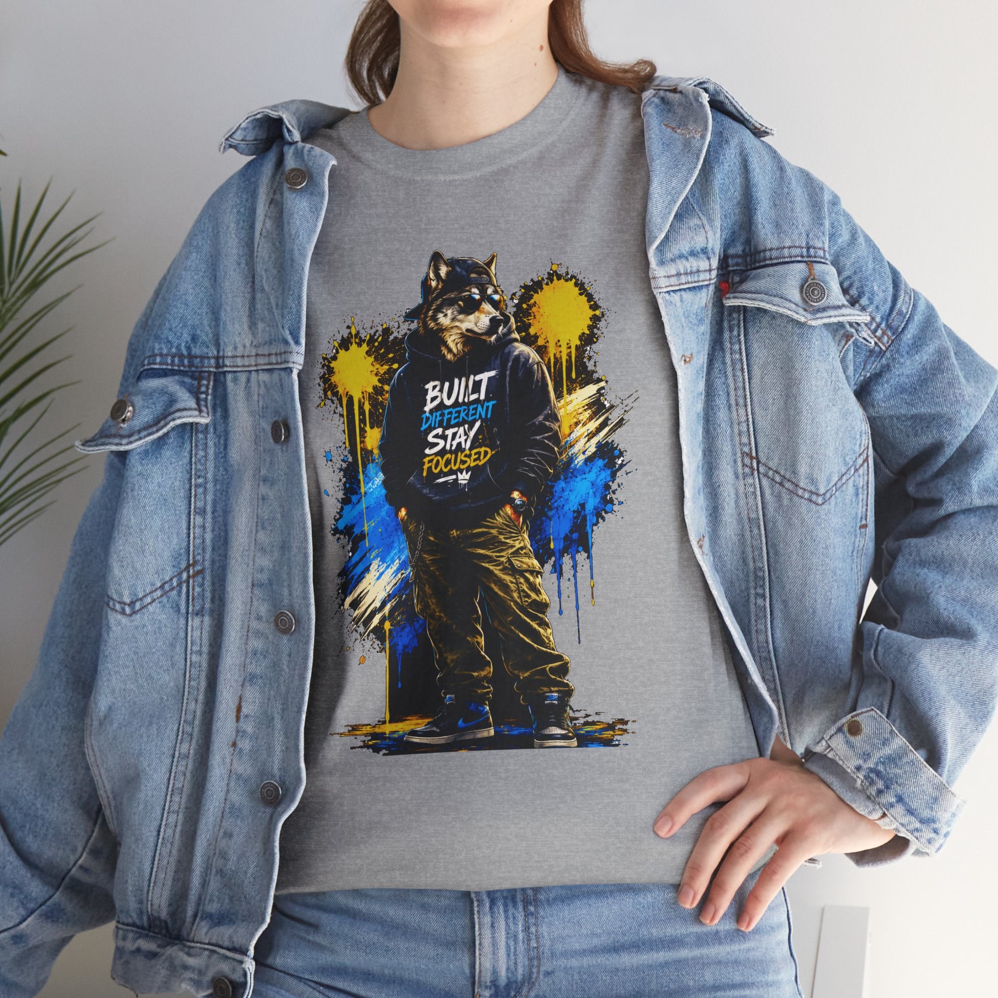 Raccoon Street Art Tee — "Built Not Born" Graphic T-Shirt
