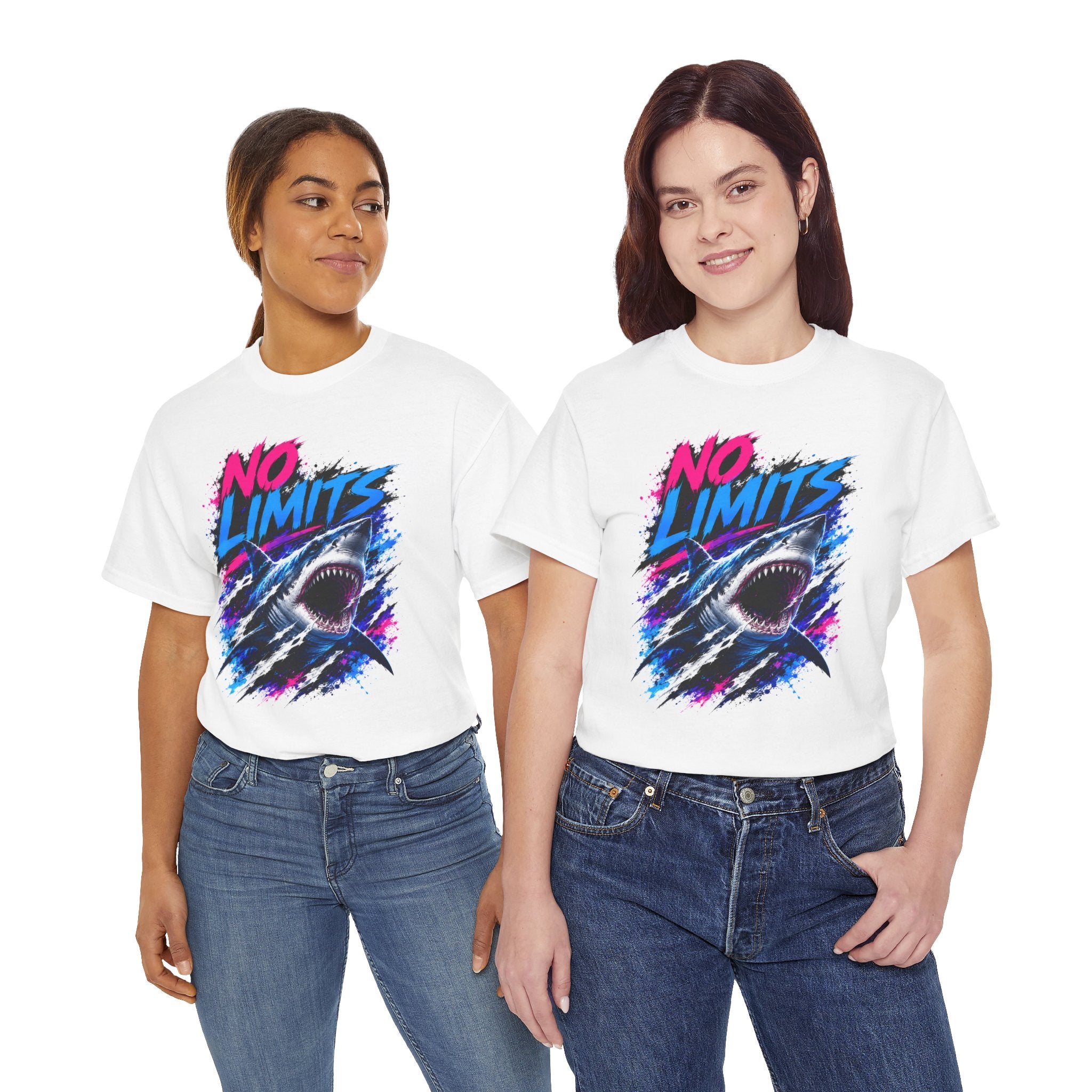 No Limits Shark T-Shirt | Great White Shark Graphic Tee | Unisex Streetwear Shirt | Ocean Lover Gift | Bold Shark Art Tee