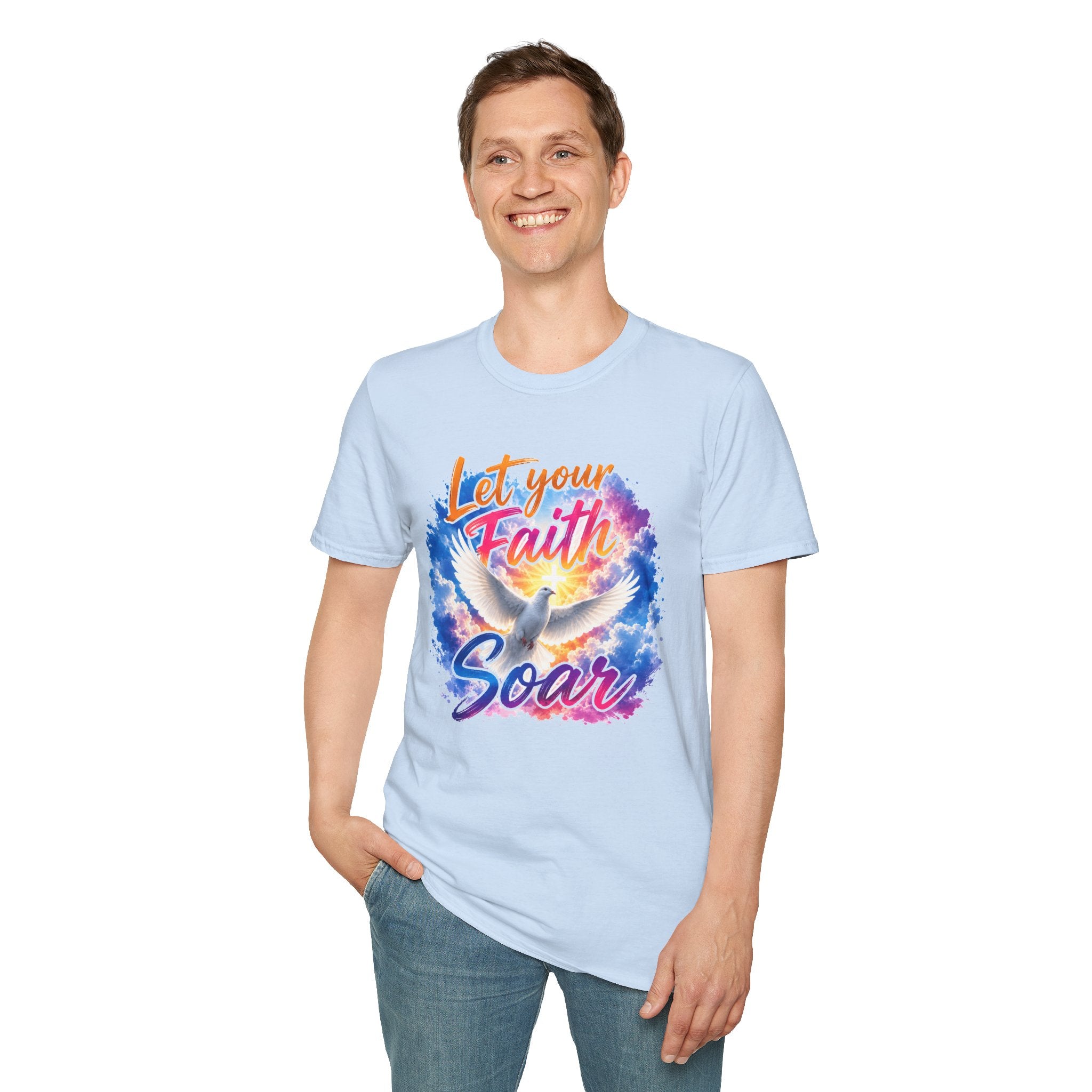 Let Your Faith Soar Christian Dove T-Shirt | Inspirational Faith Tee | Holy Spirit Dove Shirt | Religious Gift for Women & Men