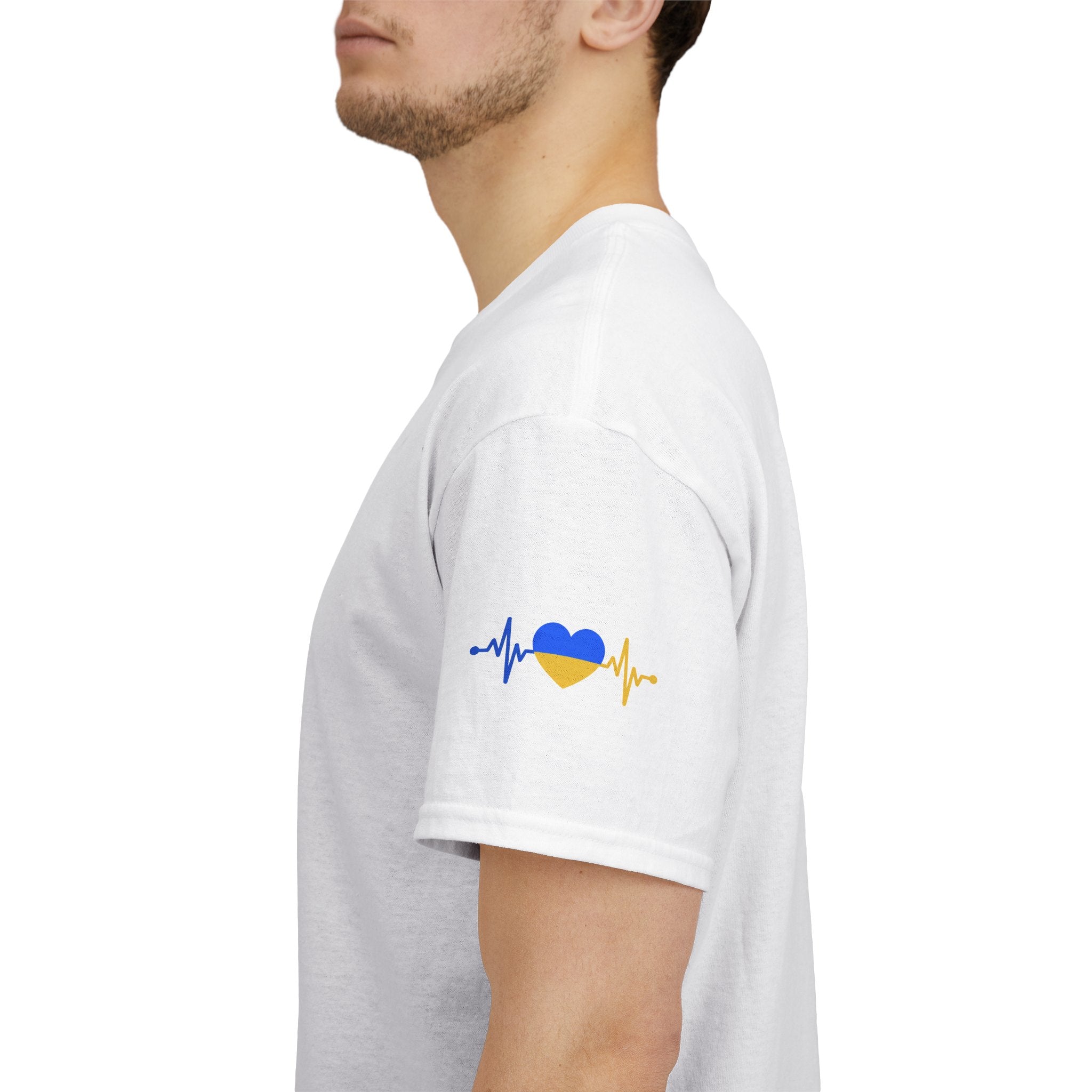 Love Ukraine T-Shirt — Heartbeat Flag Design