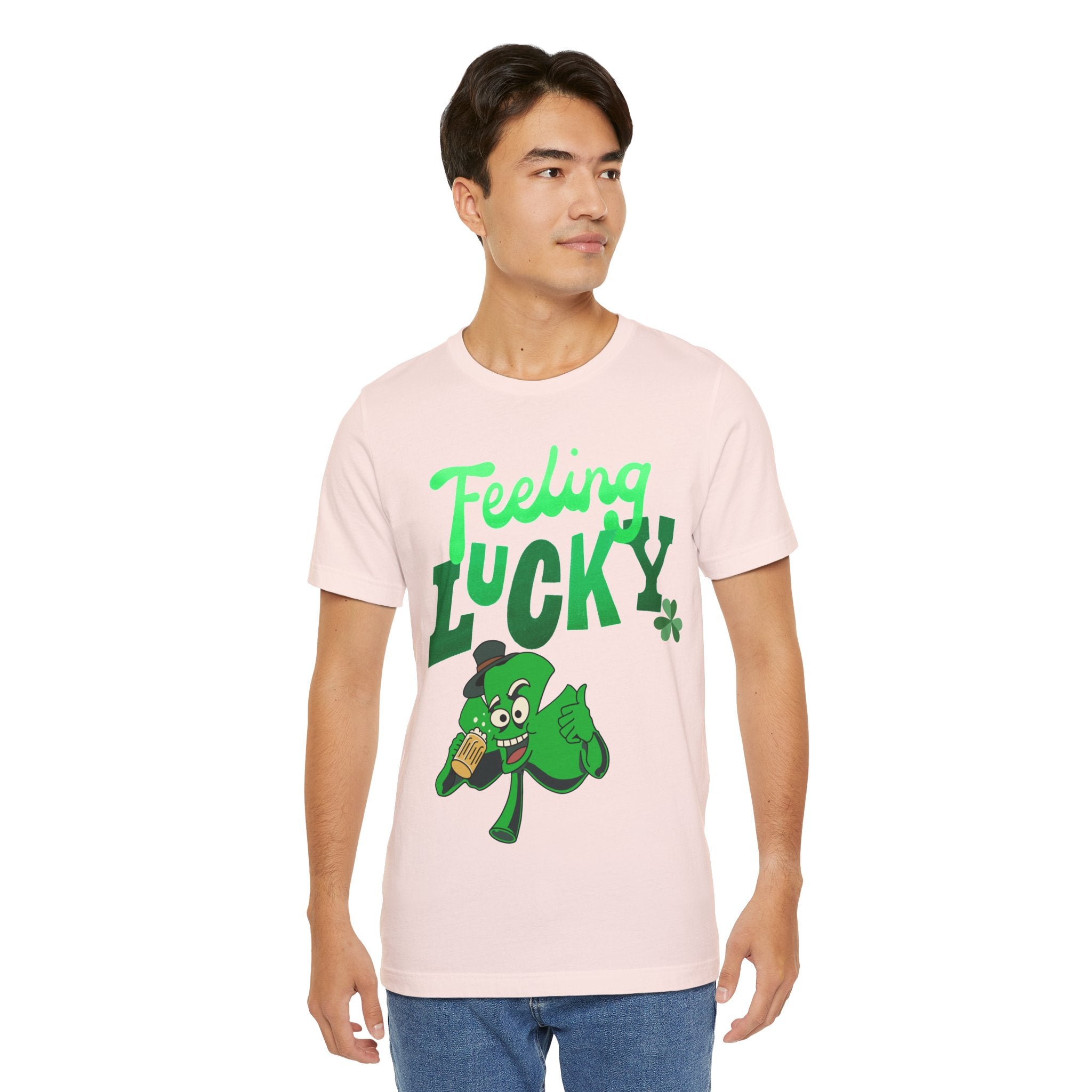 Feeling Lucky St. Patrick's Day T-Shirt — Shamrock Leprechaun Graphic Tee