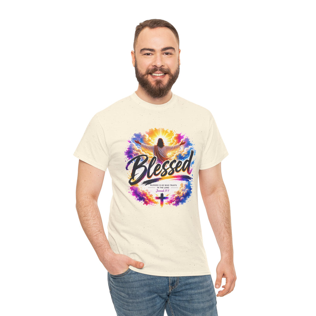 Blessed Christian T-Shirt, Faith Cross Shirt, Religious Graphic Tee, Jesus Lover Gift, Inspirational Unisex Christian Shirt