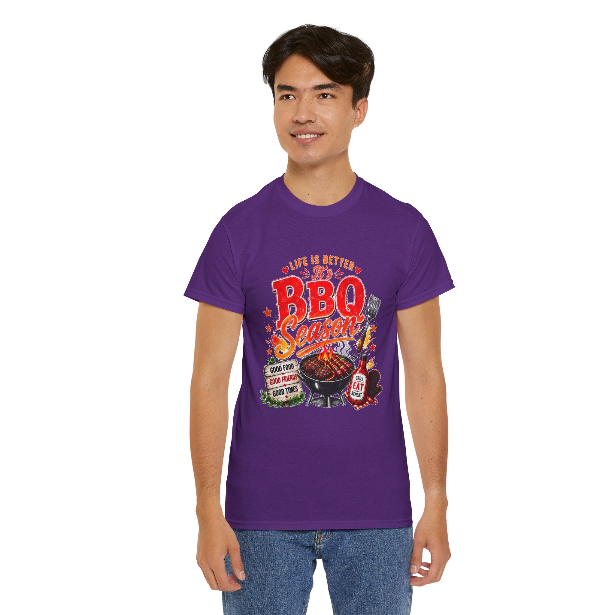 BBQ Season T-Shirt | Life Is Better It's BBQ Season Tee | Funny Grill Shirt | Summer Cookout Shirt | Barbecue Lover Gift | Backyard BBQ Tee