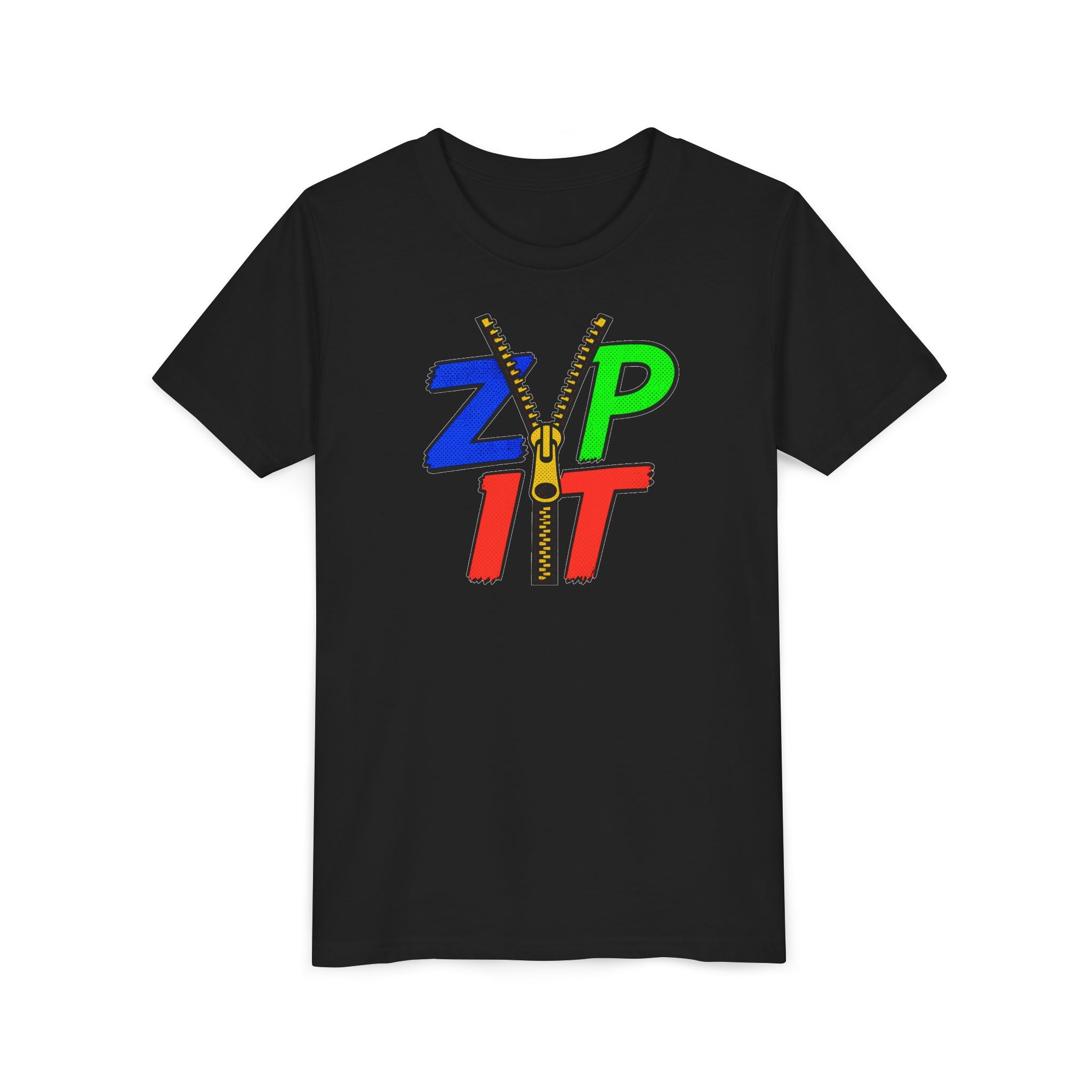 Youth Tee - "Zip It" Colorful Zipper Graphic