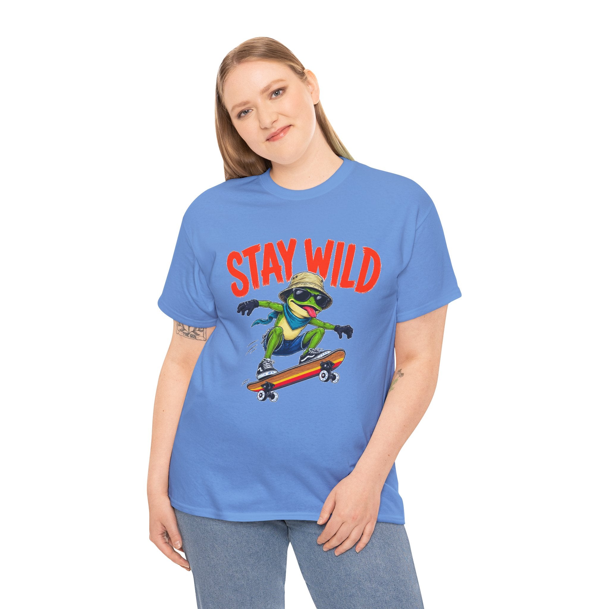 Stay Wild Frog Skateboard Shirt, Funny Frog T-Shirt, Skater Graphic Tee, Retro Frog Shirt, Cool Unisex Streetwear Tee