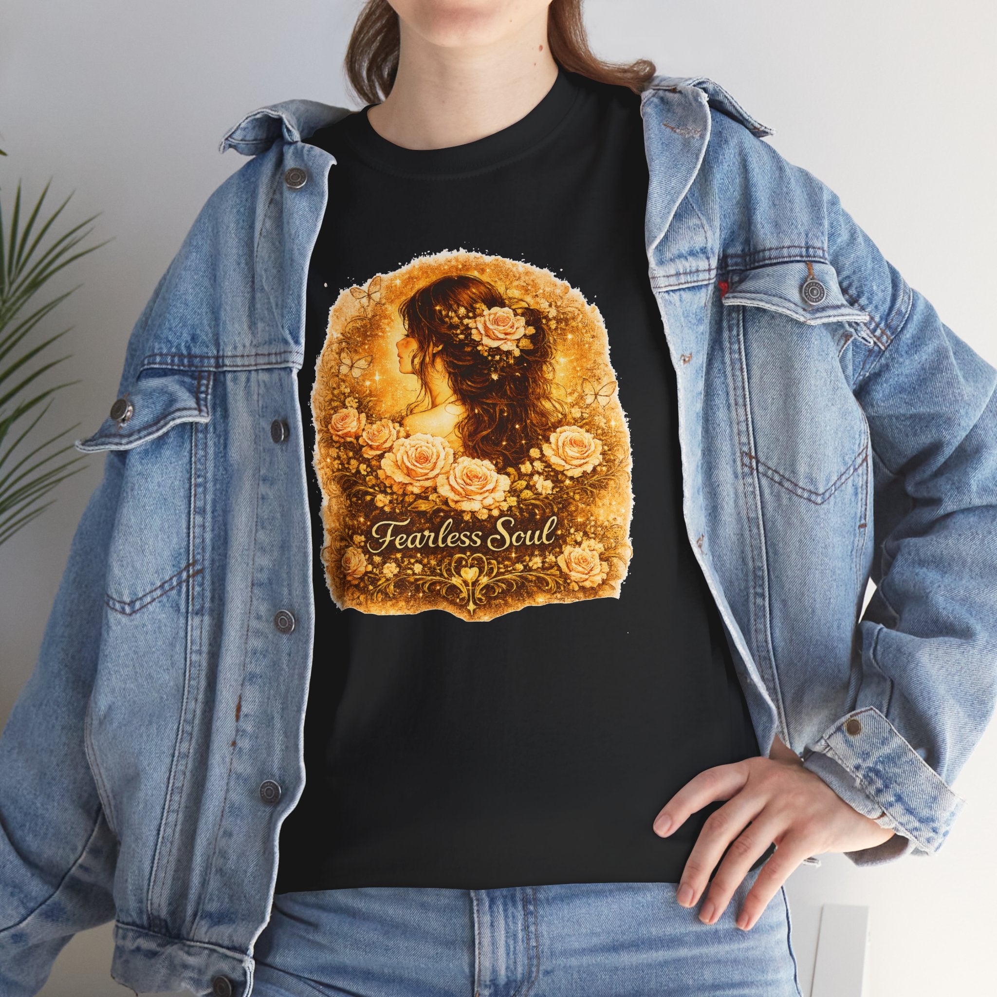 Fearless Soul Shirt, Vintage Floral Woman Tee, Feminine Aesthetic T-Shirt, Boho Graphic Tee, Cottagecore Shirt, Romantic Floral Shirt