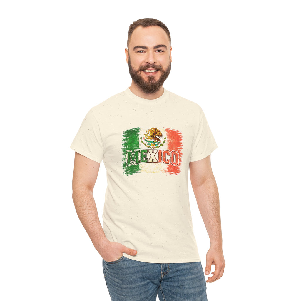 Mexico Flag Vintage T-Shirt — Distressed Mexican Emblem Tee
