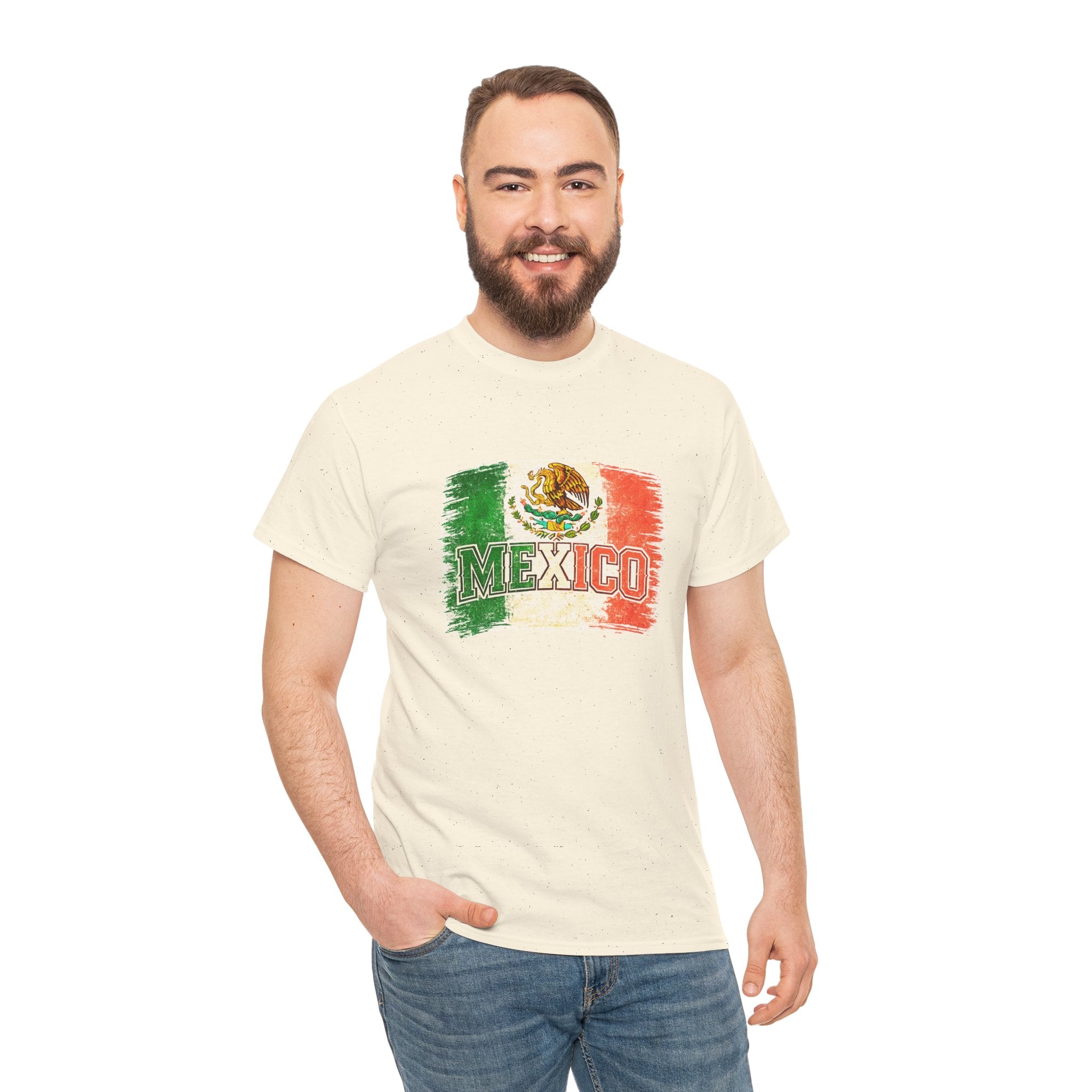 Mexico Flag Vintage T-Shirt — Distressed Mexican Emblem Tee