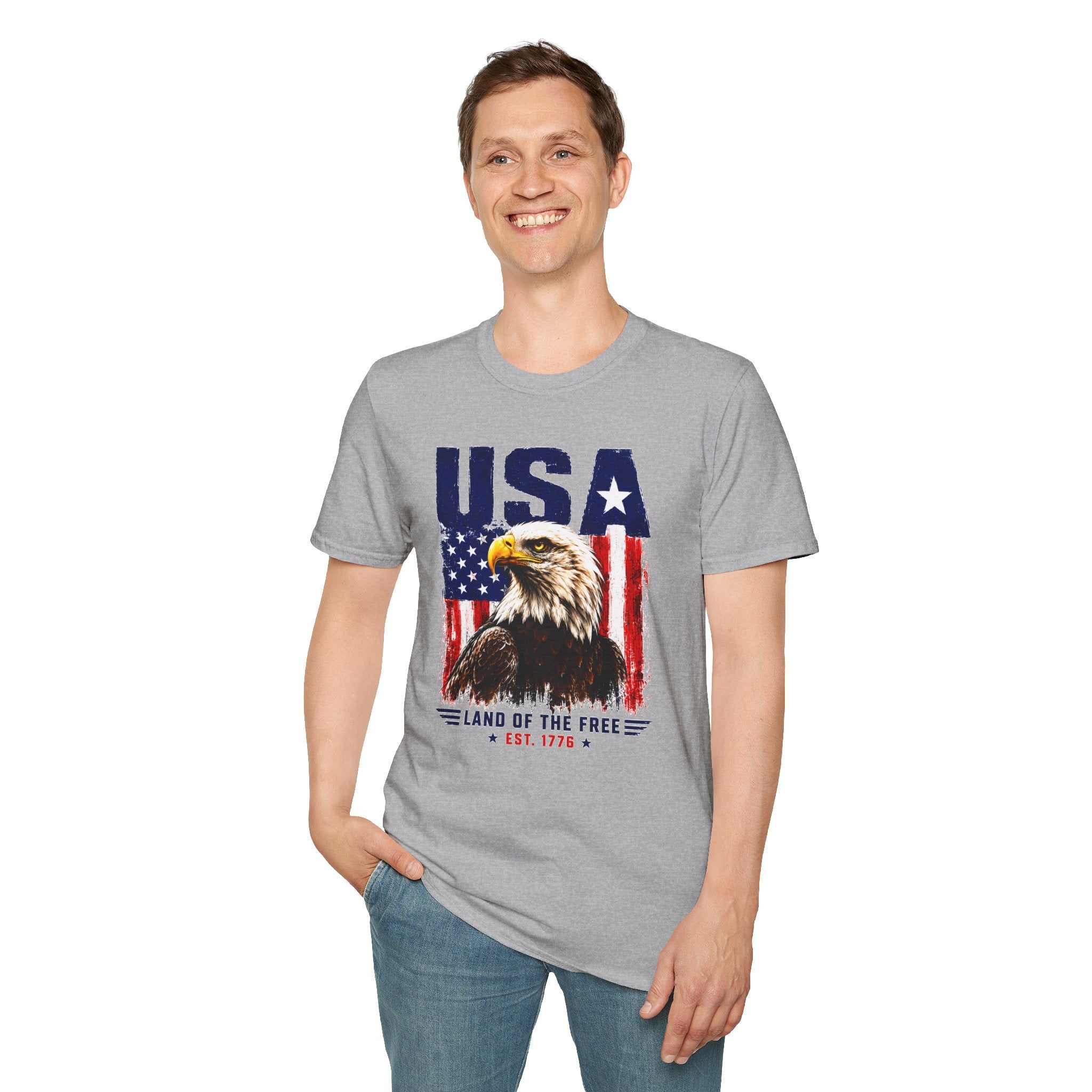 USA Eagle T-Shirt — Patriotic American Flag Graphic Tee (Land of the Free)