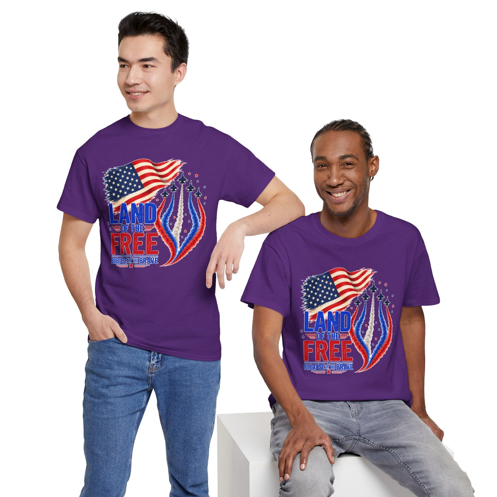 Land of the Free Because of the Brave Shirt, Patriotic 4th of July T-Shirt, USA Flag Tee, American Pride Shirt, Independence Day Gift