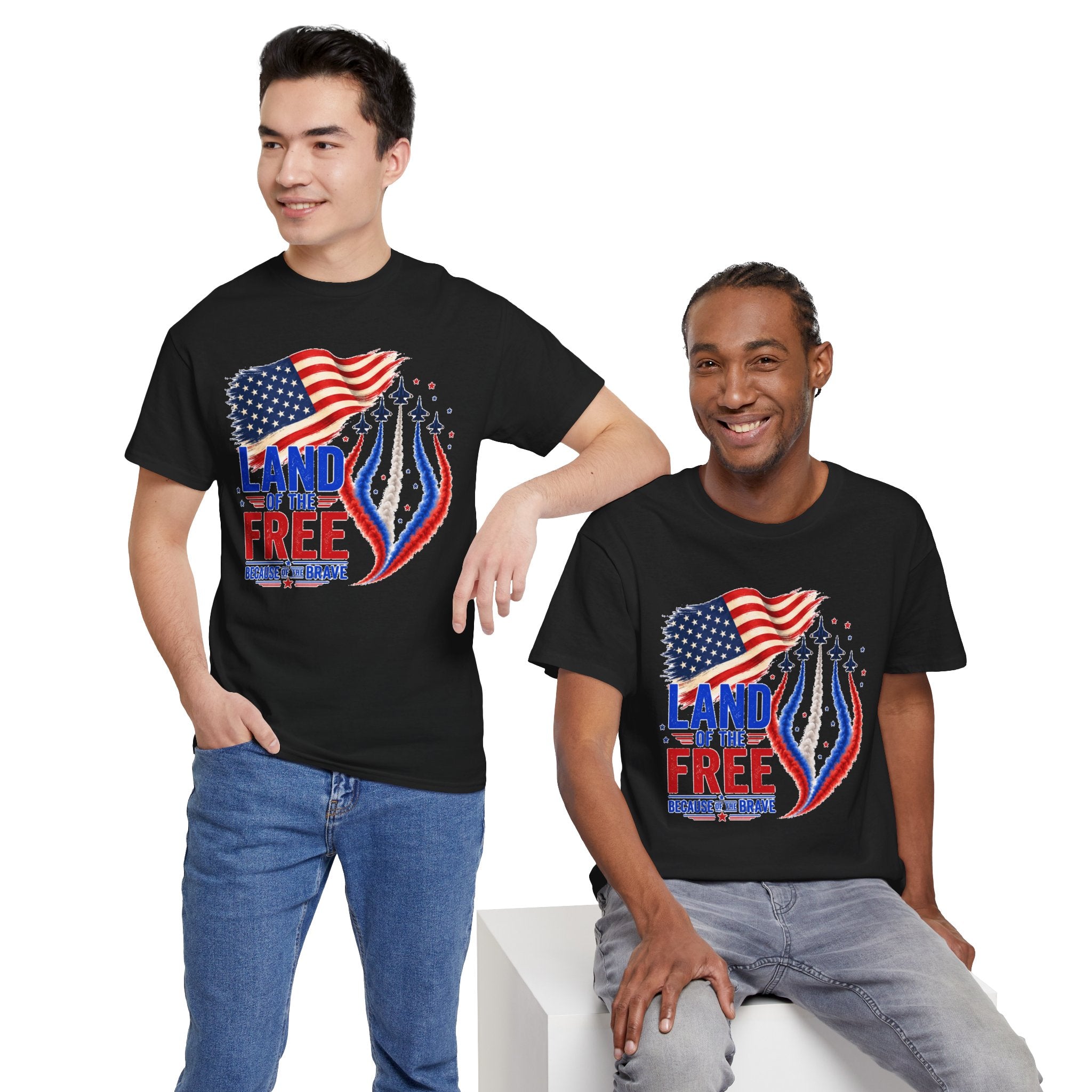 Land of the Free Because of the Brave Shirt, Patriotic 4th of July T-Shirt, USA Flag Tee, American Pride Shirt, Independence Day Gift