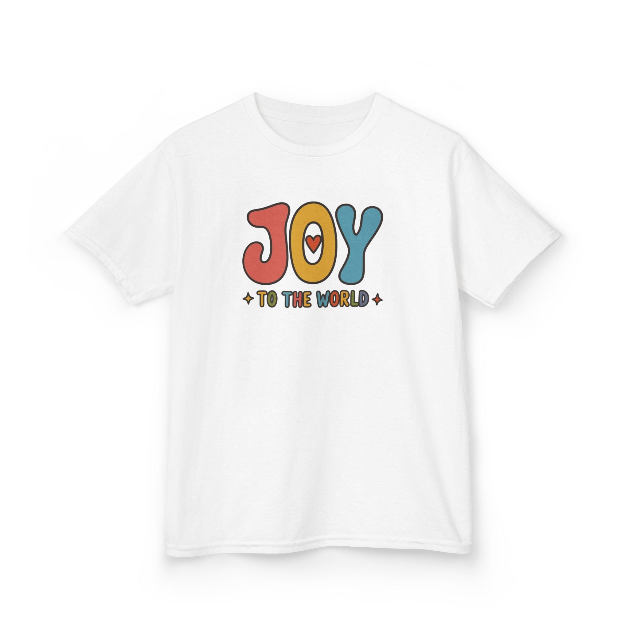 Kids Joy to the World Shirt | Retro Christmas Tee for Kids | Holiday Graphic T-Shirt | Cute Kids Xmas Shirt