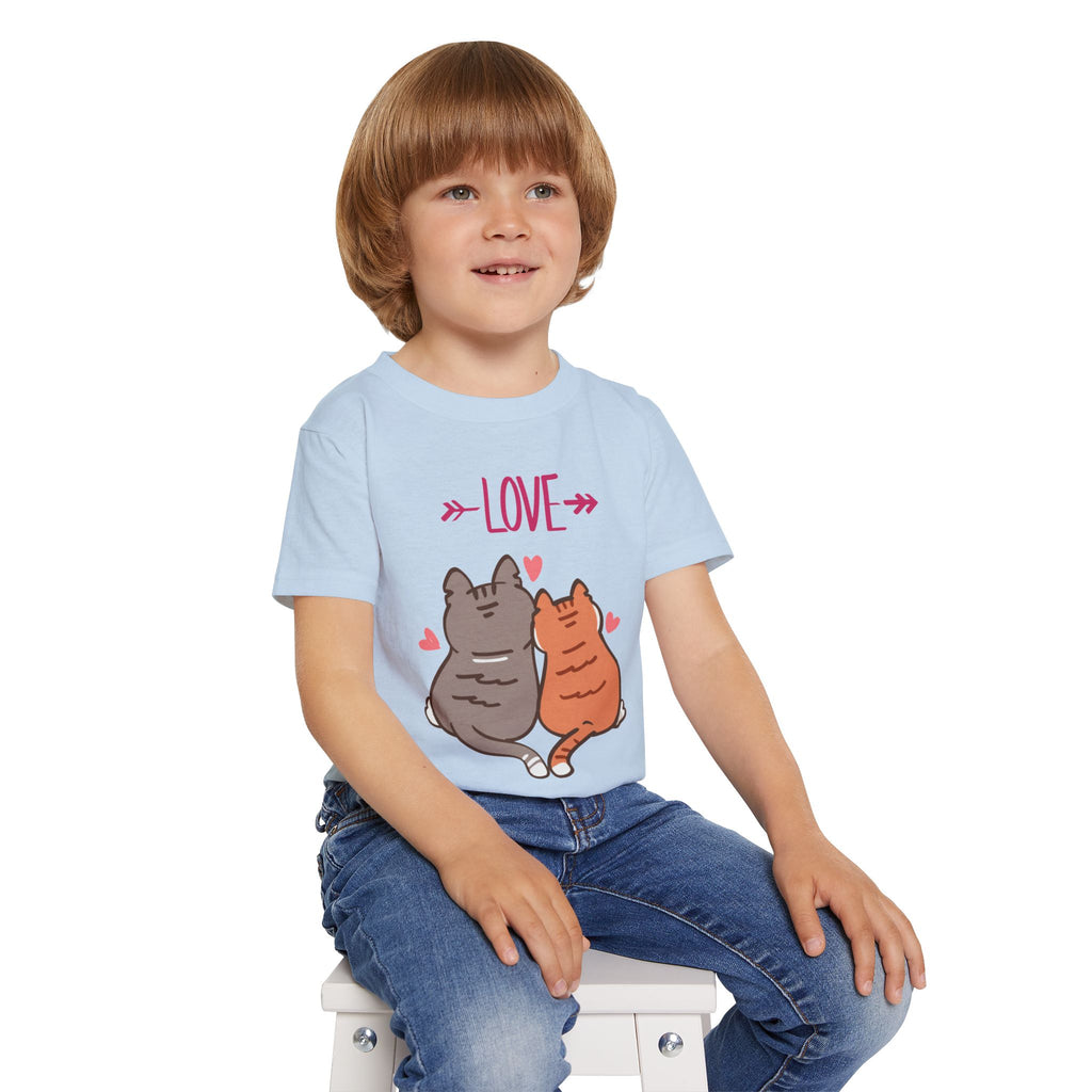 Cute Toddler Cat Shirt, Kids Valentine Shirt, Love Cats T-Shirt for Boys Girls, Matching Siblings Outfit, Kids Cute Animal Tee, Gift for Kids