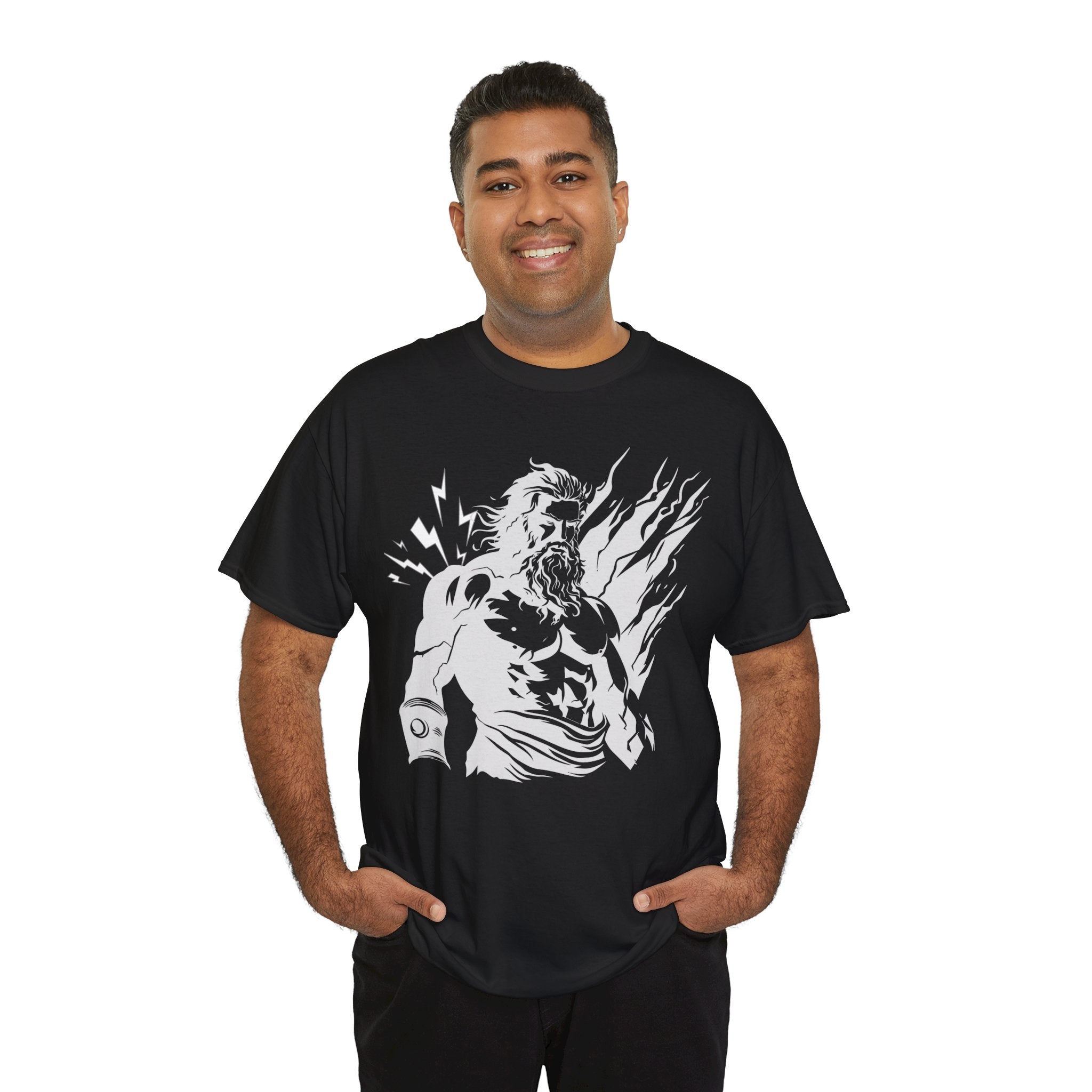 Mythic Thunder God Tee — Vintage Lightning Warrior Graphic T-Shirt