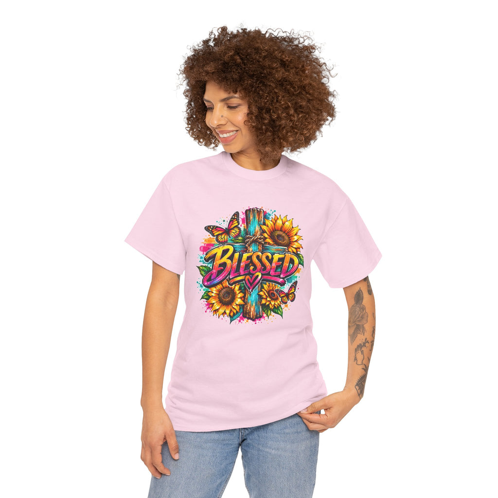 Blessed Christian T-Shirt, Faith Hope Love Tee, Jesus Cross Shirt, Religious Graphic Tee, Christian Gift, Unisex Shirt