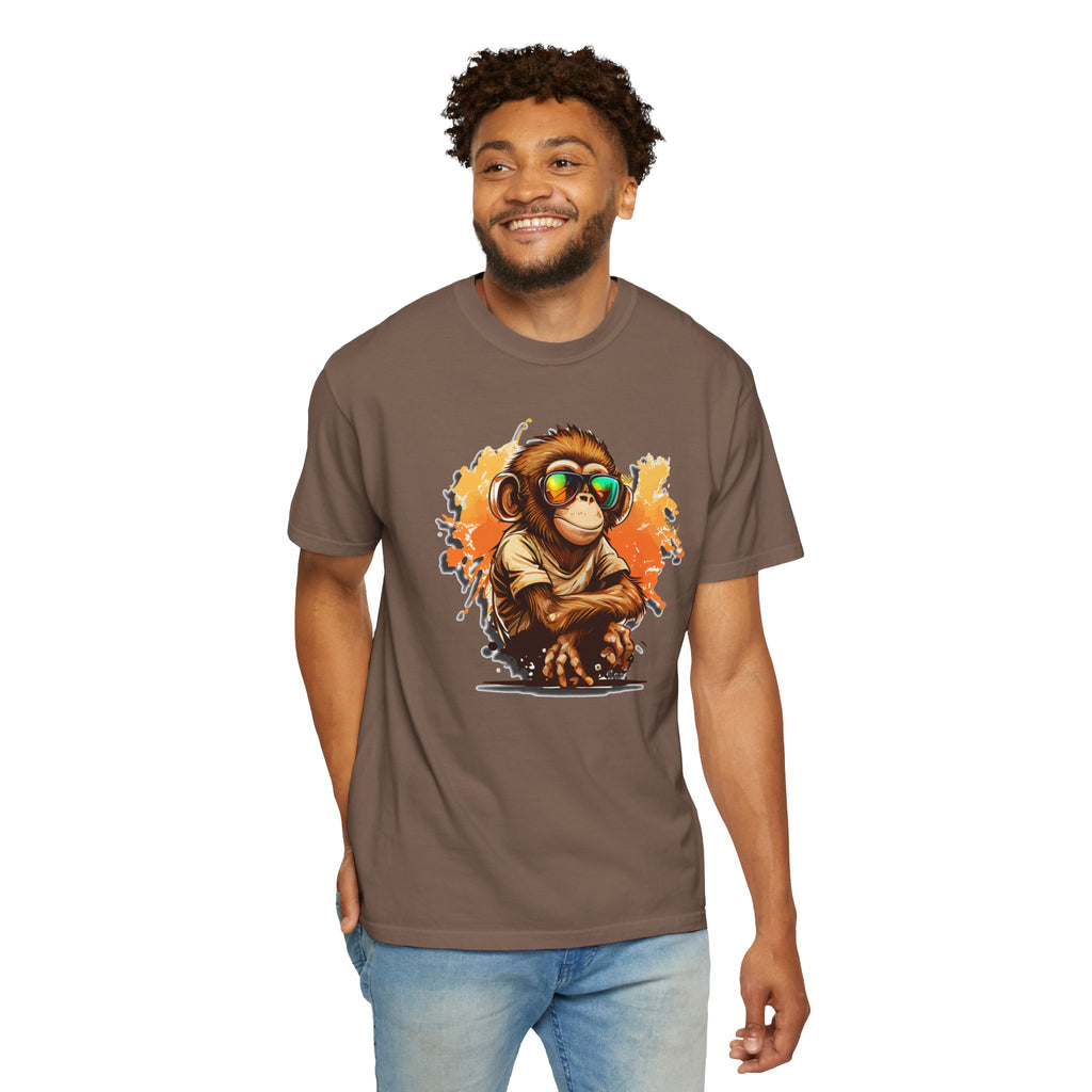 Cool Monkey Graphic T-Shirt | Funny Chimp Sunglasses Tee | Streetwear Animal Shirt | Unisex Casual Gift