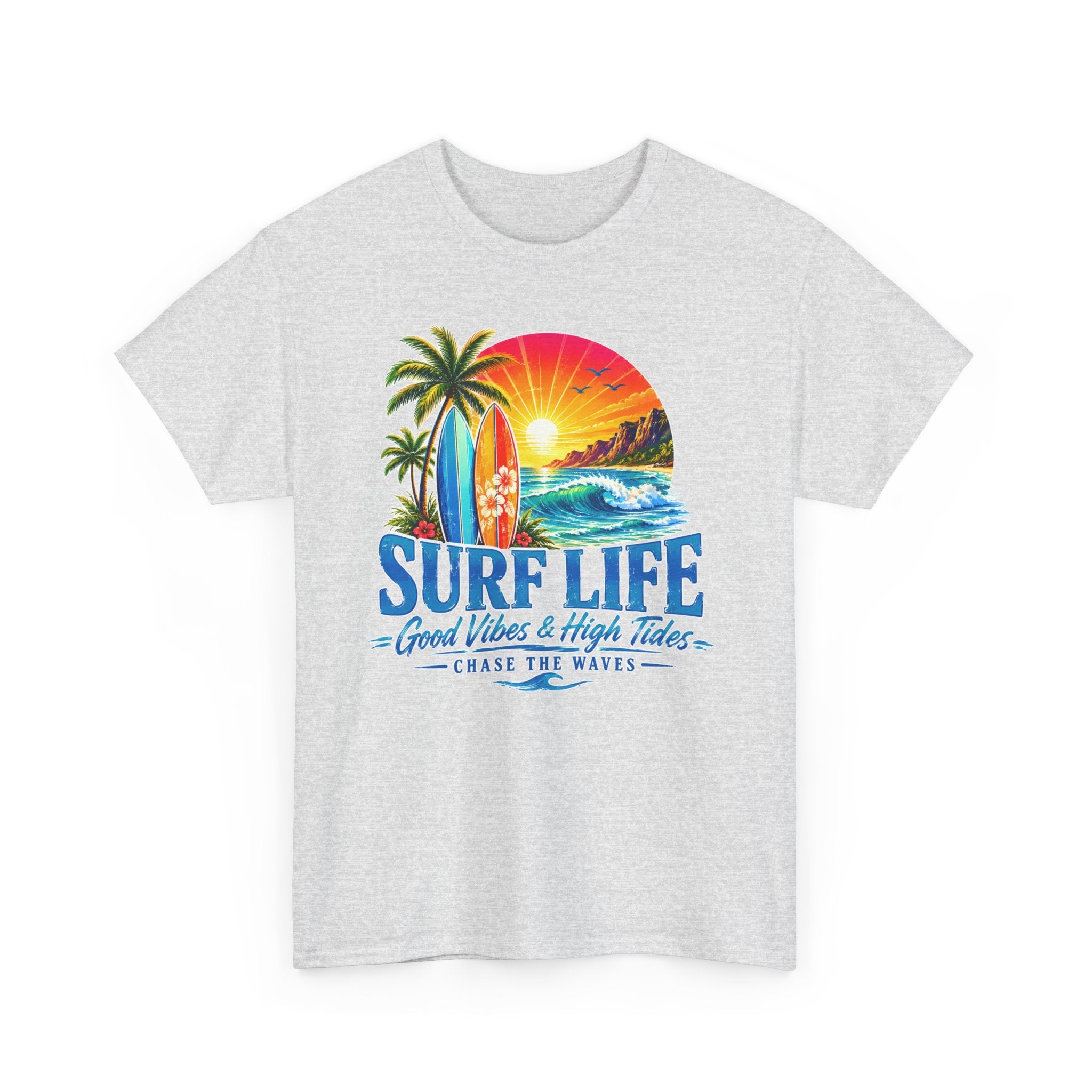 Surf Life T-Shirt | Vintage Beach Sunset Tee | Coastal Graphic Shirt | Surfing Lover Gift | Ocean Vacation Unisex Tee