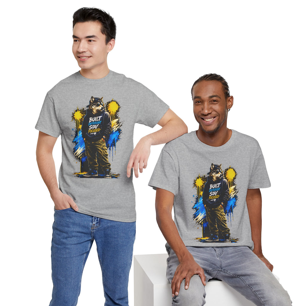 Raccoon Street Art Tee — "Built Not Born" Graphic T-Shirt