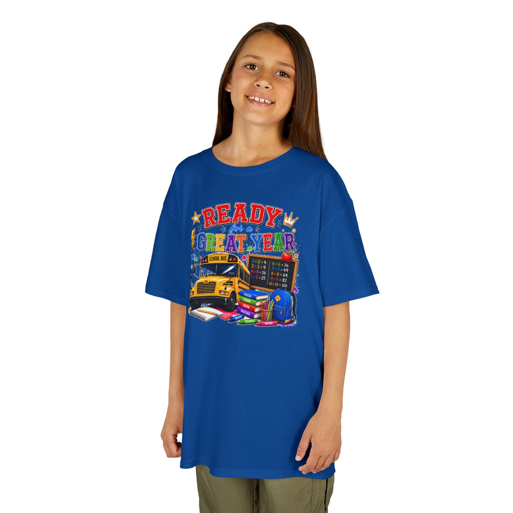 Kids T-Shirt — "Ready For A Great Year" School Bus Back-to-School Tee