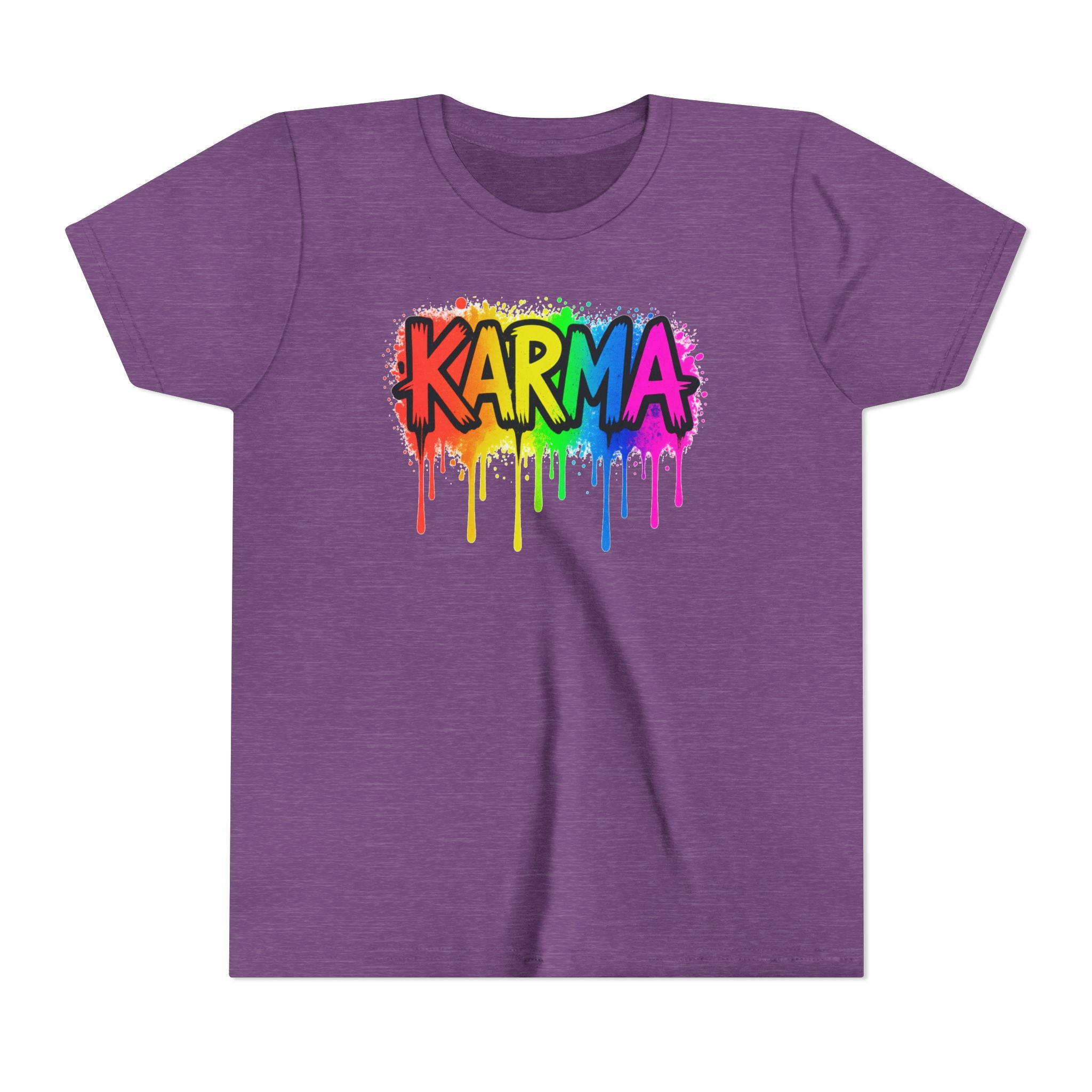KARMA Rainbow Drip Youth Tee – Colorful Graffiti Kids T-Shirt