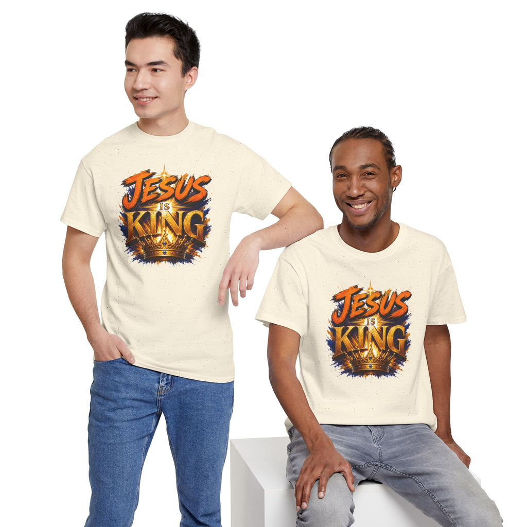 Jesus Is King Christian T-Shirt | Crown Graphic Tee | Religious Unisex Shirt | Faith Apparel | Christian Gift for Men & Women