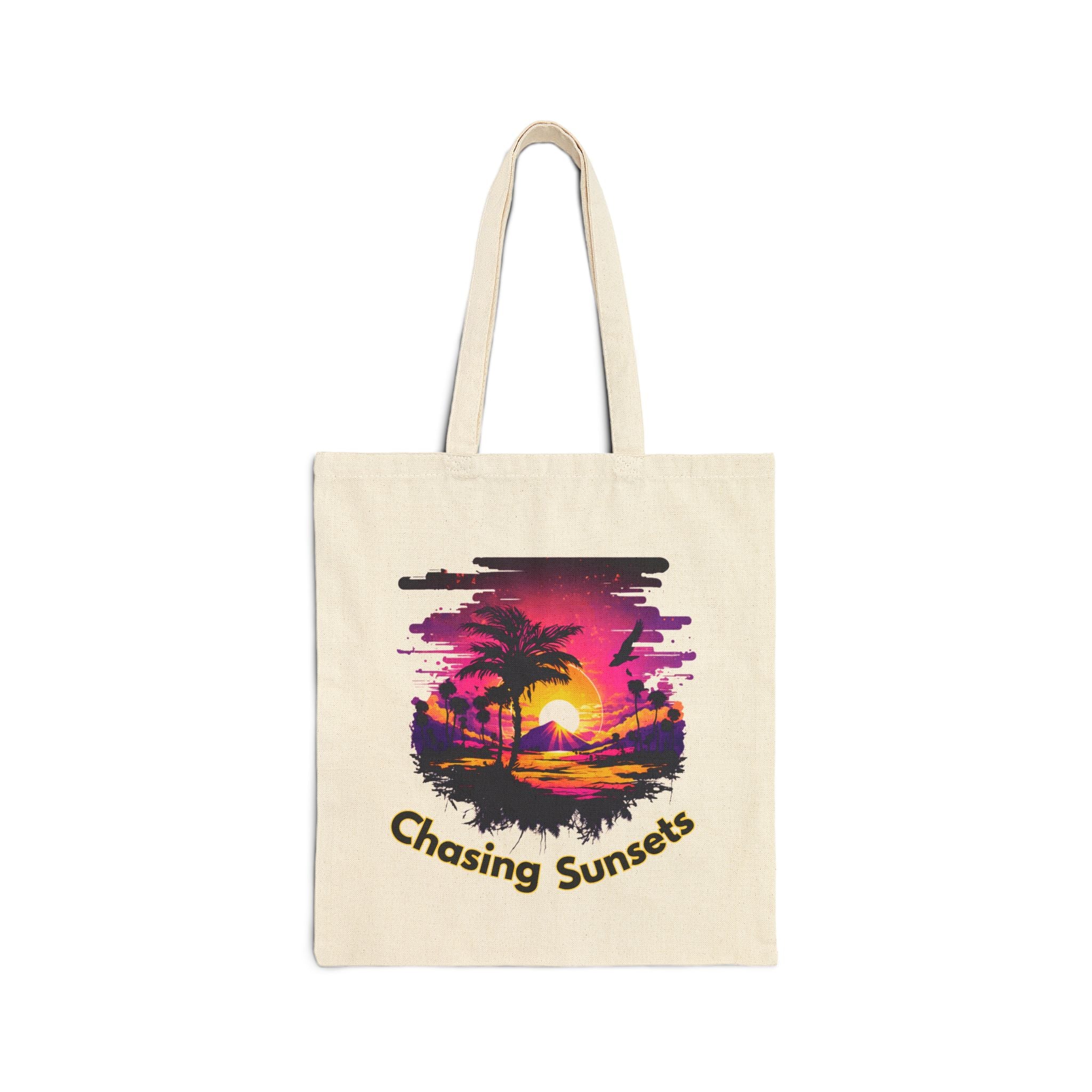 Chasing Sunsets Tote Bag, Sunset Beach Tote, Aesthetic Canvas Bag, Summer Tote Bag, Gift for Beach Lovers