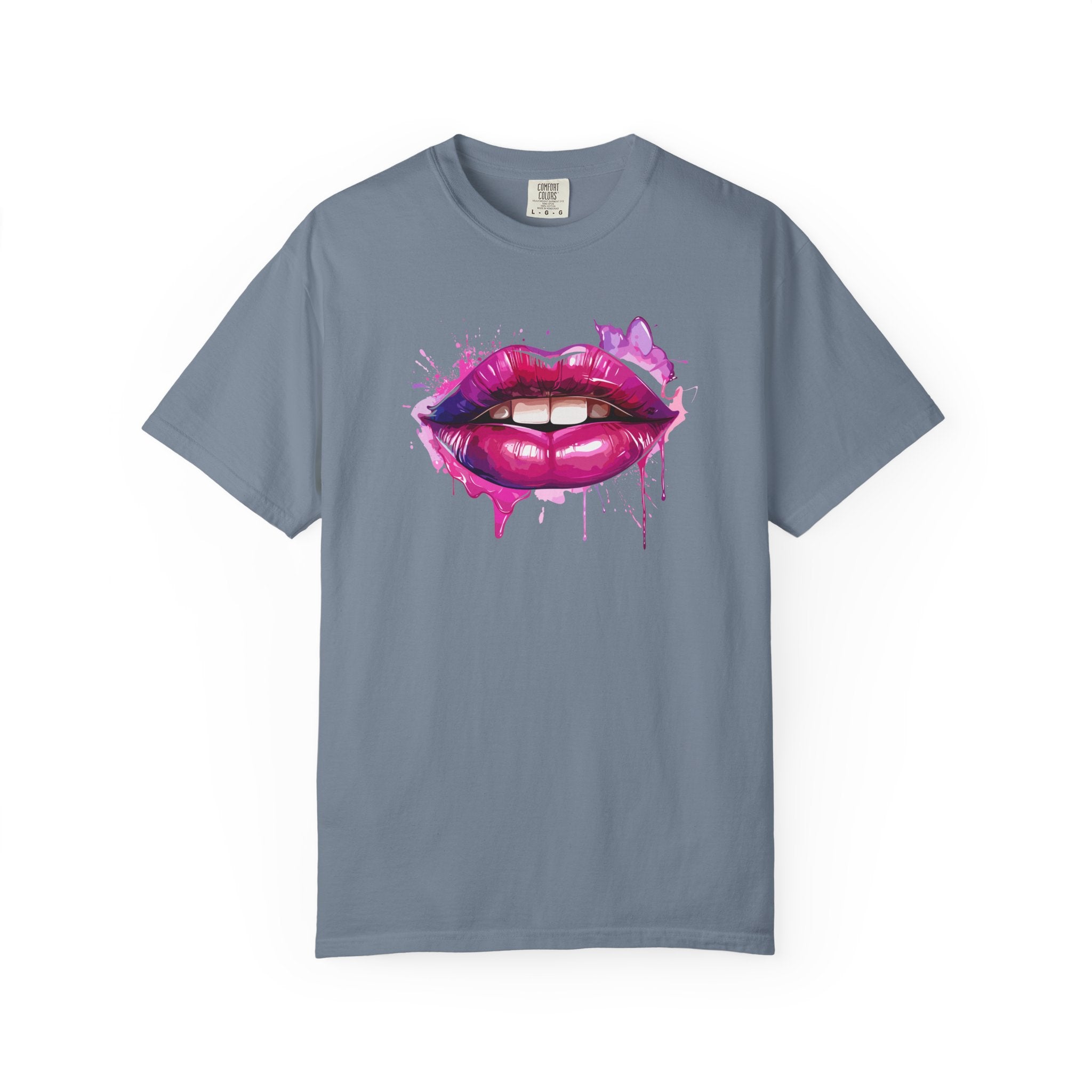 Lip Art T-Shirt — Pink Drip Painted Lips Graphic Tee