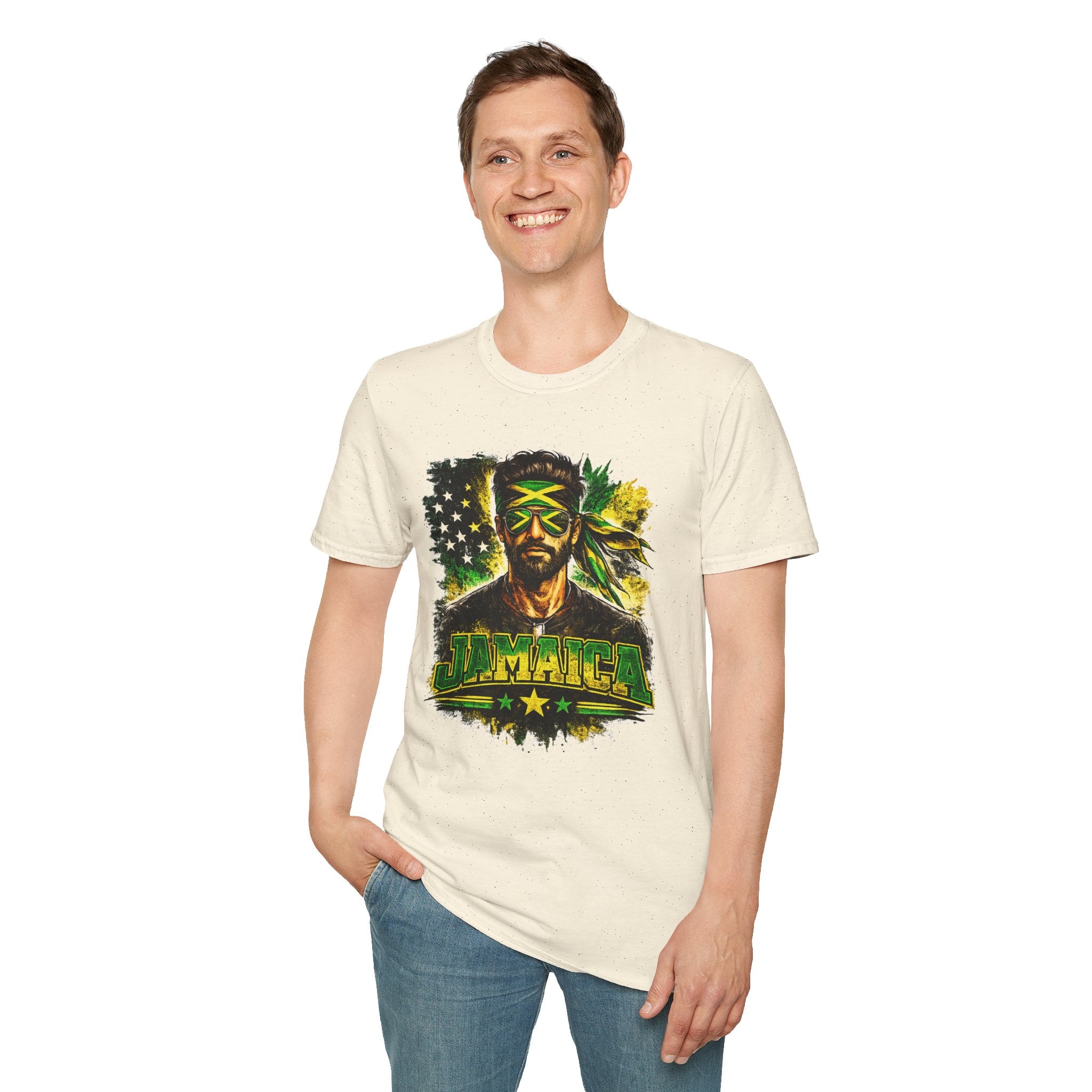 Jamaican Flag Portrait T-Shirt — Reggae Vibe Graphic Tee