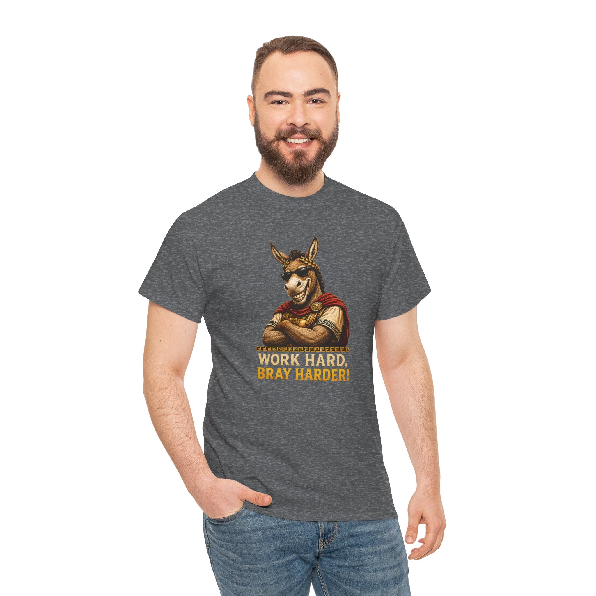 Work Hard Bray Harder T‑Shirt — Funny Donkey Motivational Tee