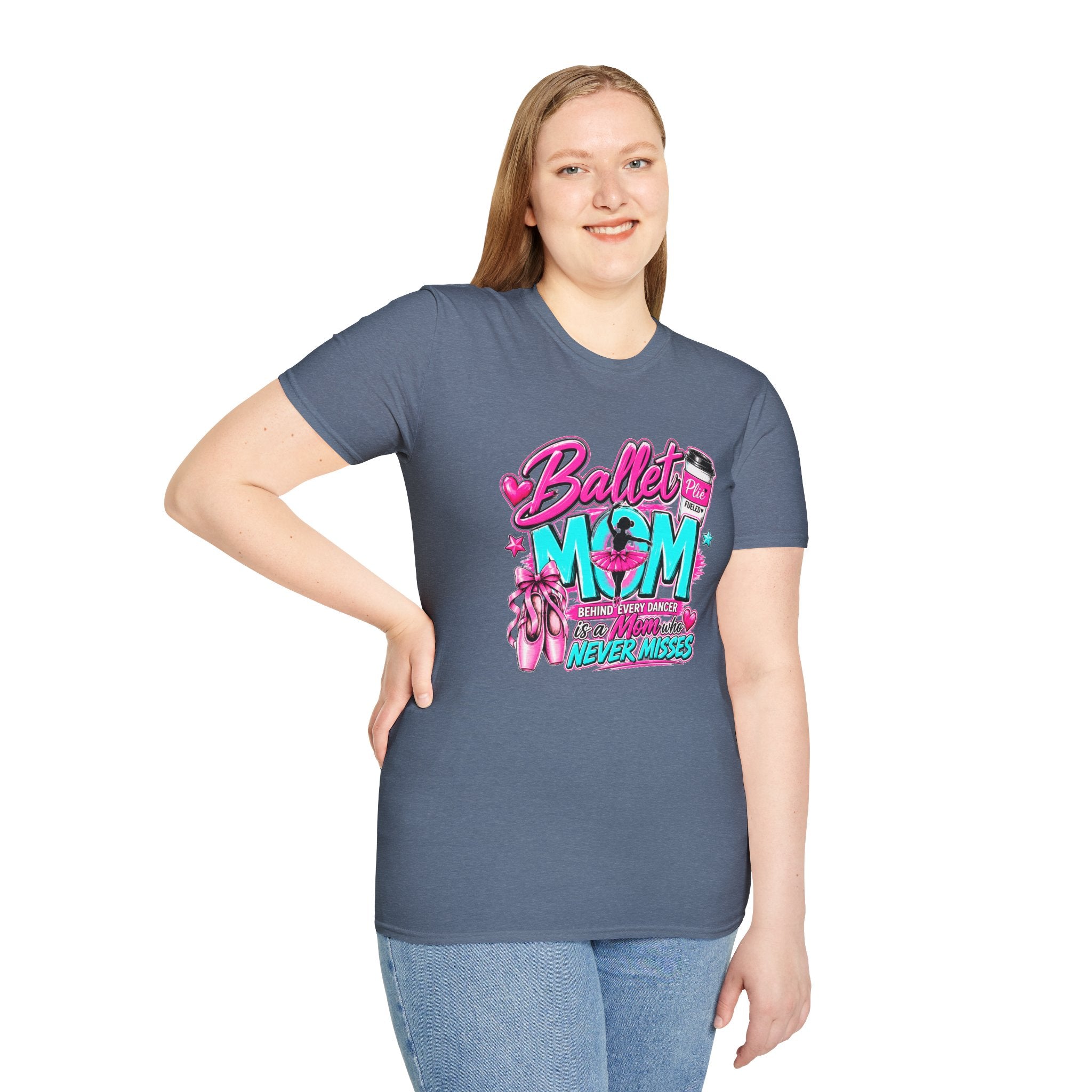 Ballet Mom T-Shirt — "Being Every Dancer's Mom" Pink Ballet Shoes & Coffee Design