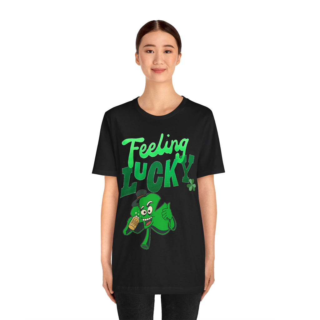 Feeling Lucky St. Patrick's Day T-Shirt — Shamrock Leprechaun Graphic Tee
