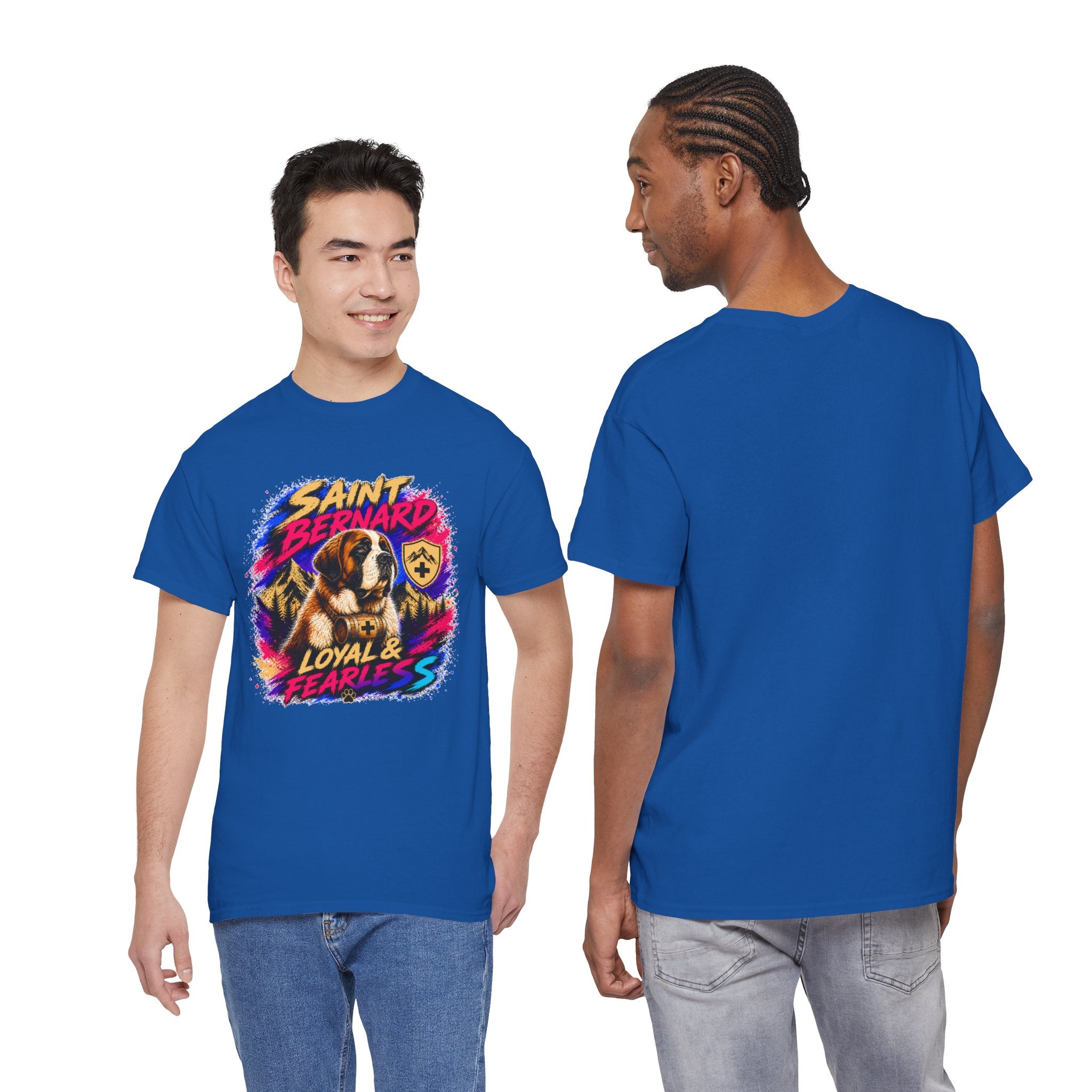 Saint Bernard Dog Shirt, Loyal & Fearless T-Shirt, Colorful Saint Bernard Tee, Dog Lover Gift, Unisex Graphic Tee