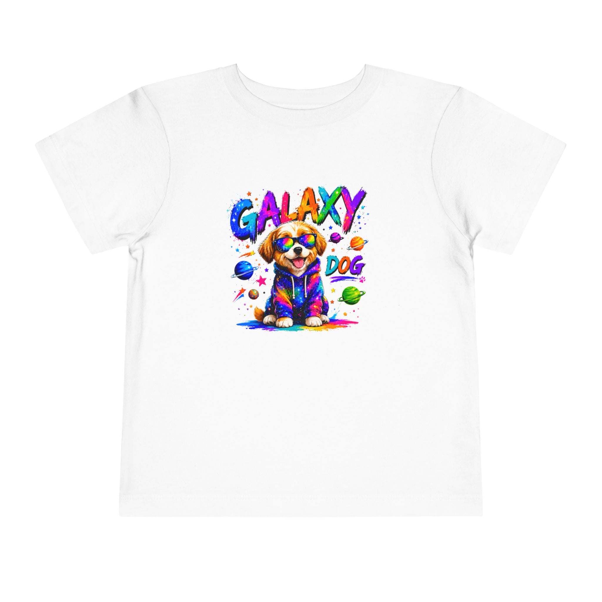 Galaxy Dog Toddler Shirt, Space Puppy Toddler Tee, Colorful Dog Kids Shirt, Cute Galaxy Puppy Tee, Rainbow Space Dog Gift for Boys Girls