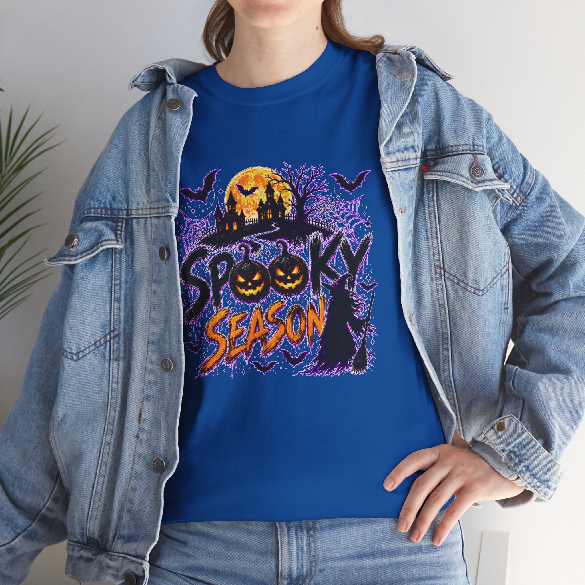 Spooky Season Halloween T-Shirt, Jack O Lantern Pumpkin Tee, Haunted House Graphic Shirt, Unisex Halloween Tee