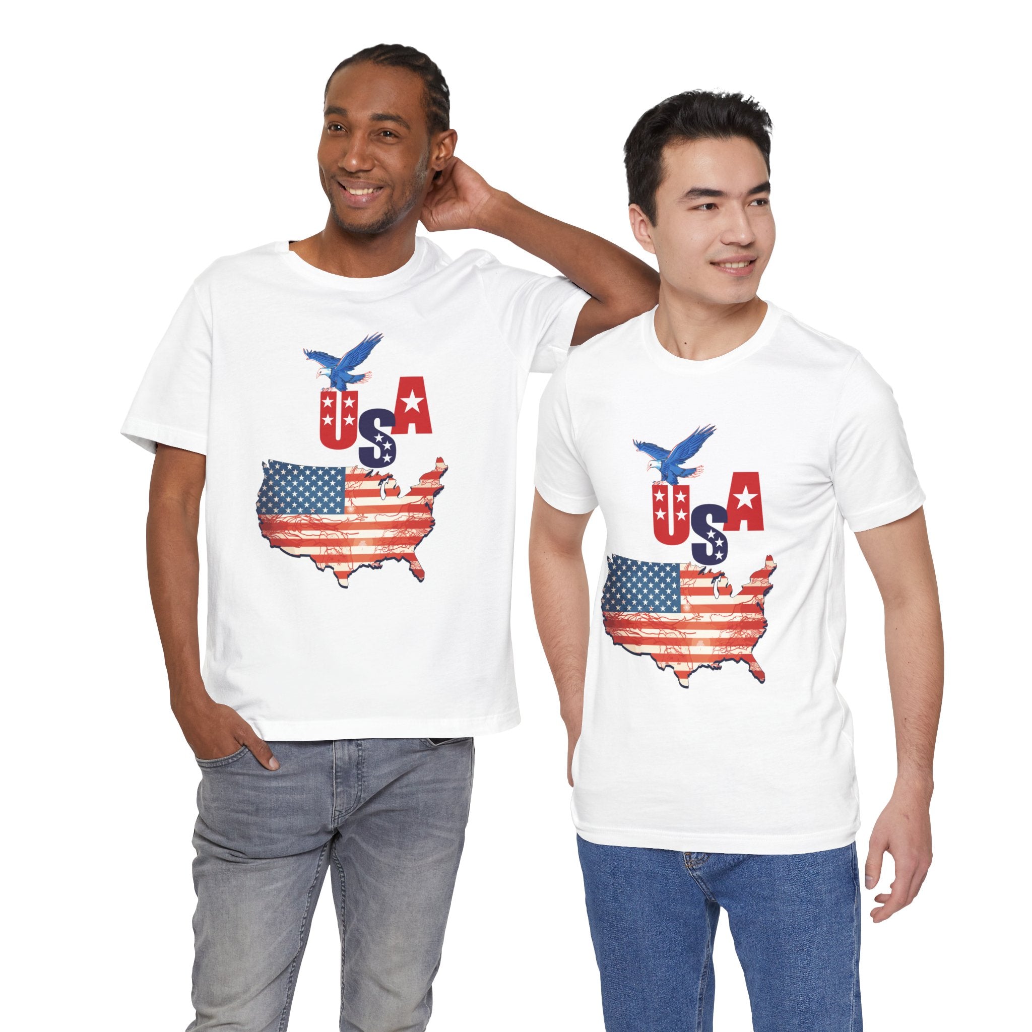 USA Flag Map T-Shirt, Patriotic Eagle Shirt, 4th of July Shirt, American Flag Tee, Independence Day Gift
