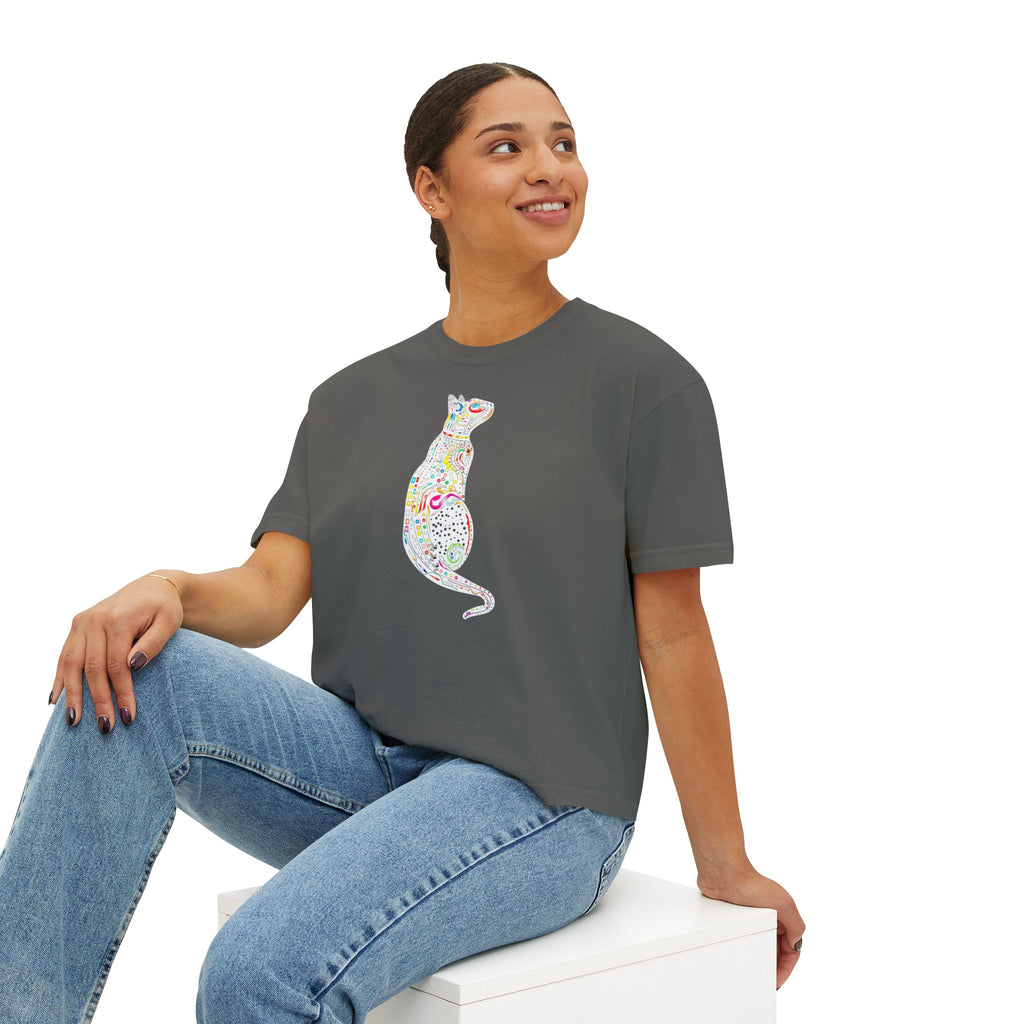 Cute Cat T-Shirt, Colorful Cat Graphic Tee, Cat Lover Gift Idea