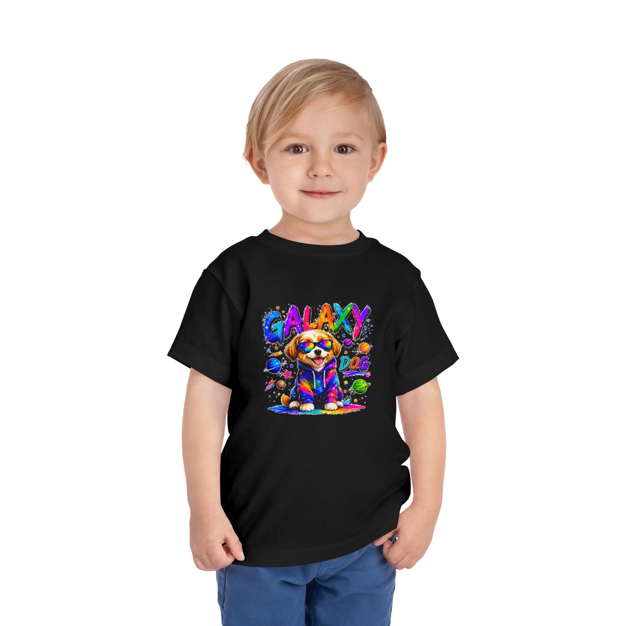 Galaxy Dog Toddler Shirt, Space Puppy Toddler Tee, Colorful Dog Kids Shirt, Cute Galaxy Puppy Tee, Rainbow Space Dog Gift for Boys Girls