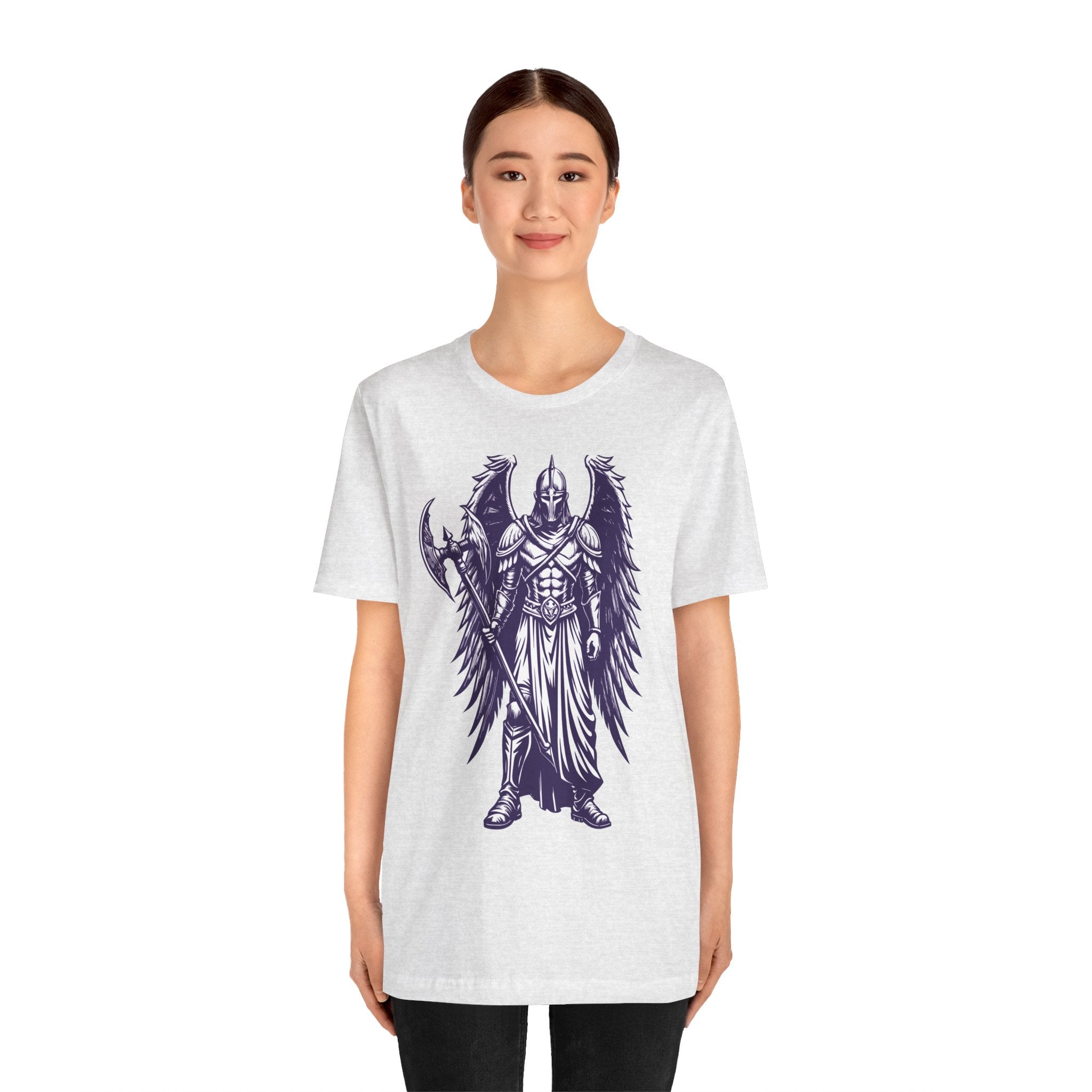 Fallen Angel Warrior T-Shirt | Gothic Fantasy Winged Knight Tee